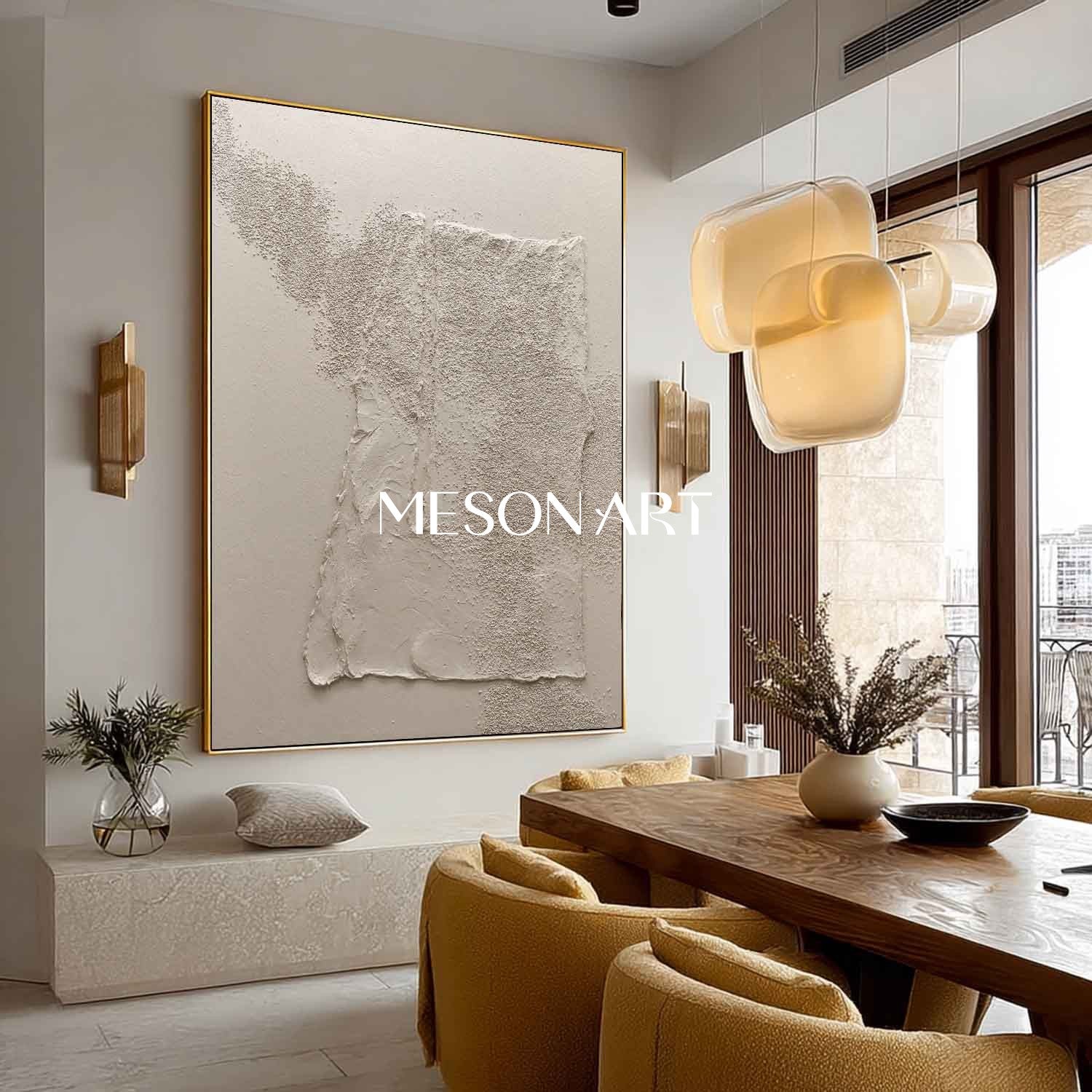 Large White Plaster Abstract Art for Sale White Plaster Texture Painting Plaster Wall Art Decoration