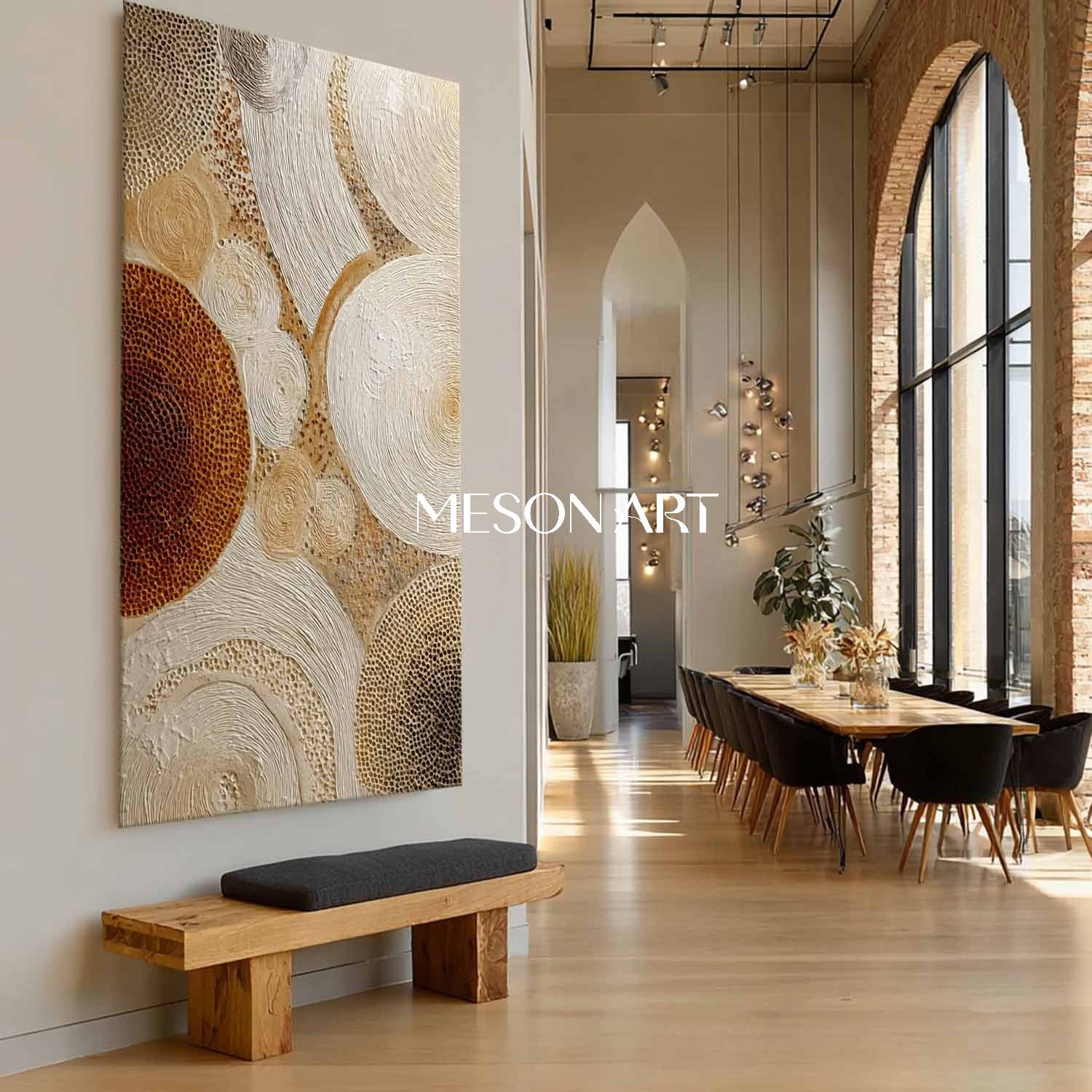 Bohemian Canvas Wall Art – Textured Neutral Tones for Living Rooms
