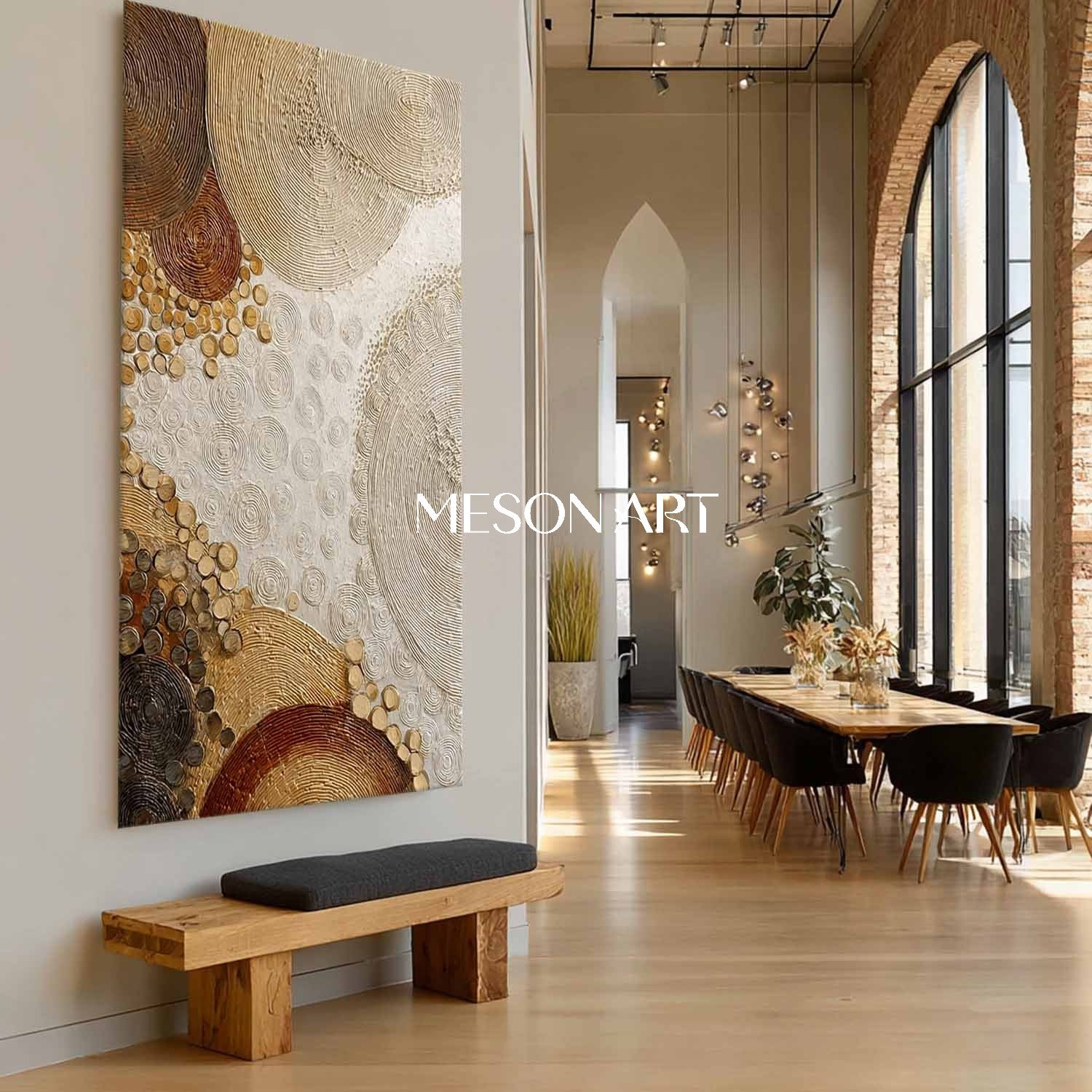 Large Boho Abstract Painting – Handmade Artwork for Modern Interiors