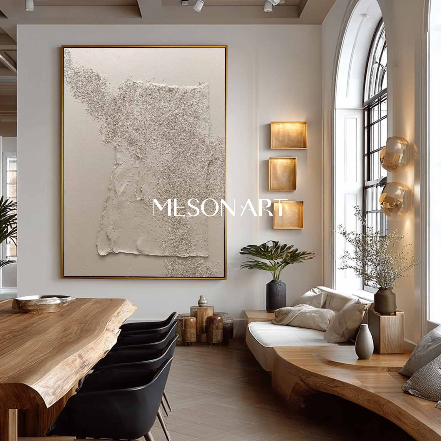 Large White Plaster Abstract Art for Sale White Plaster Texture Painting Plaster Wall Art Decoration
