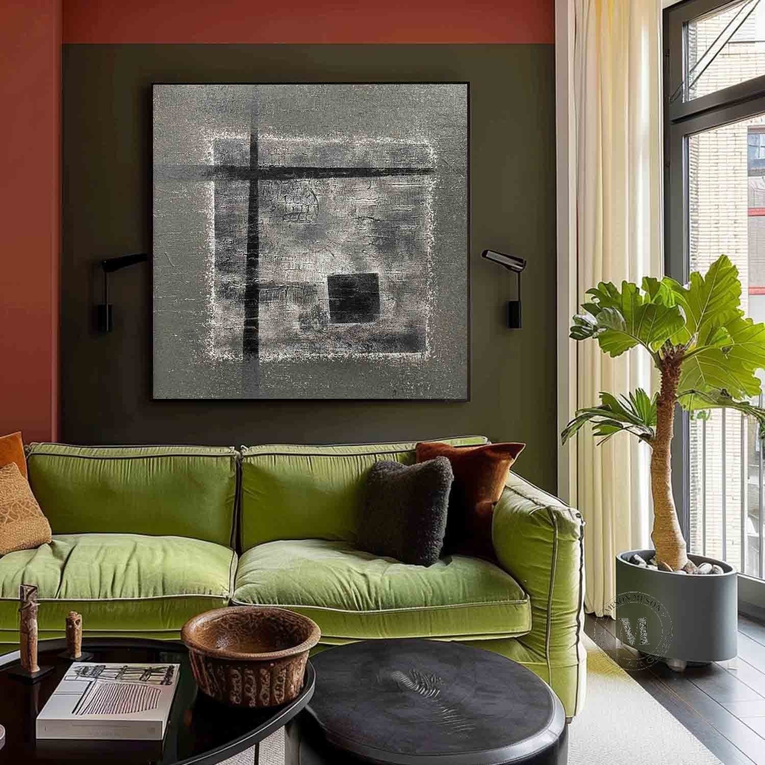 Dark Gray Abstract Art for Sale Dark Gray Abstract Wall Art Decoration Dark Gray Minimalist Painting