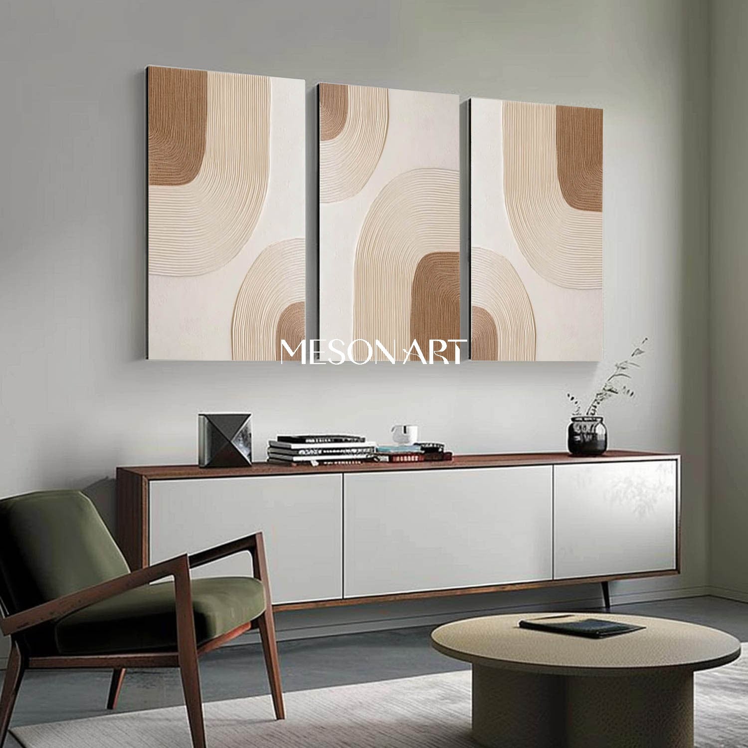 3-Piece Bohemian Wall Art – Abstract Textured Canvas for Modern Homes