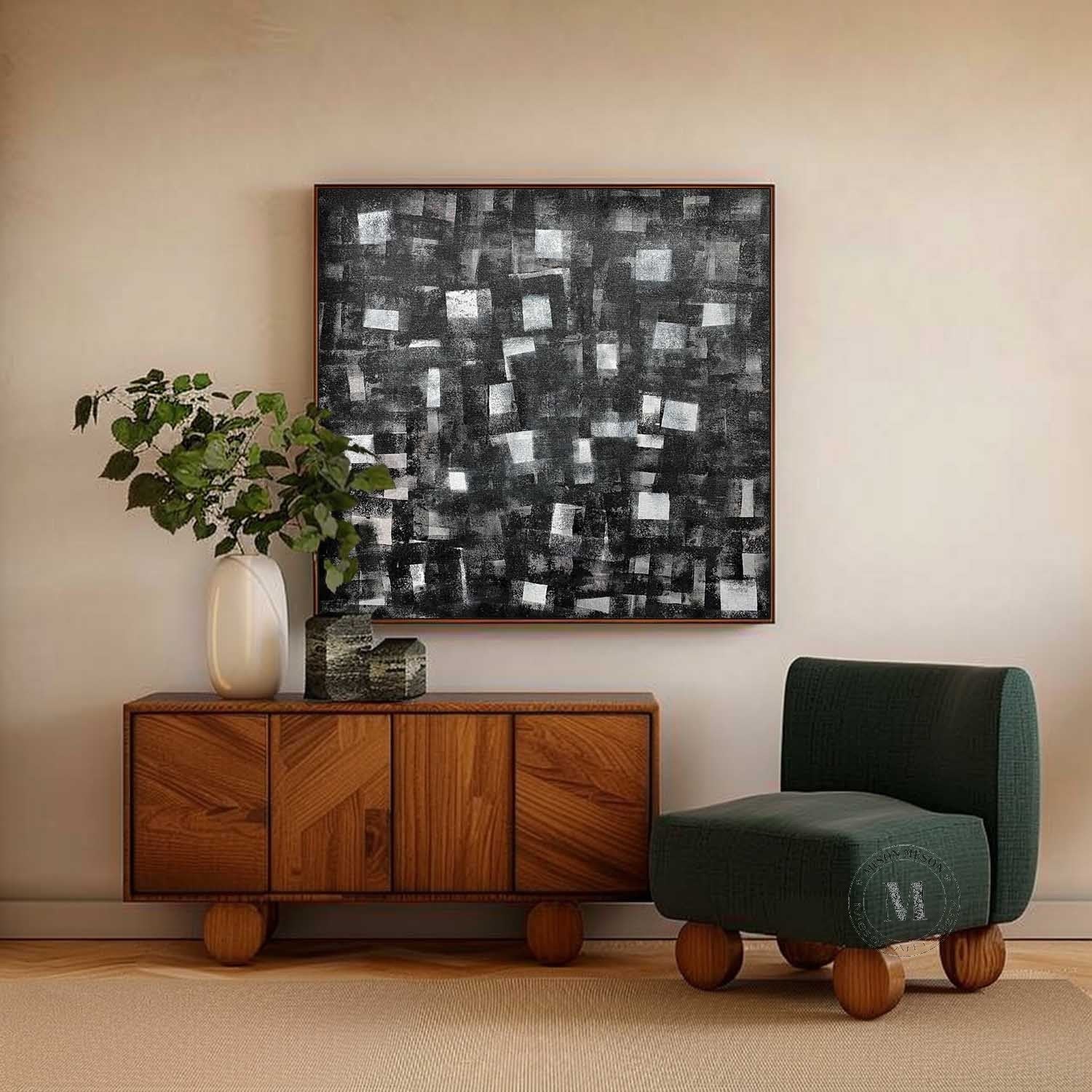 Gray and White Abstract Art for Sale Gray and White Abstract Wall Art Decoration Painting Minimalist Painting