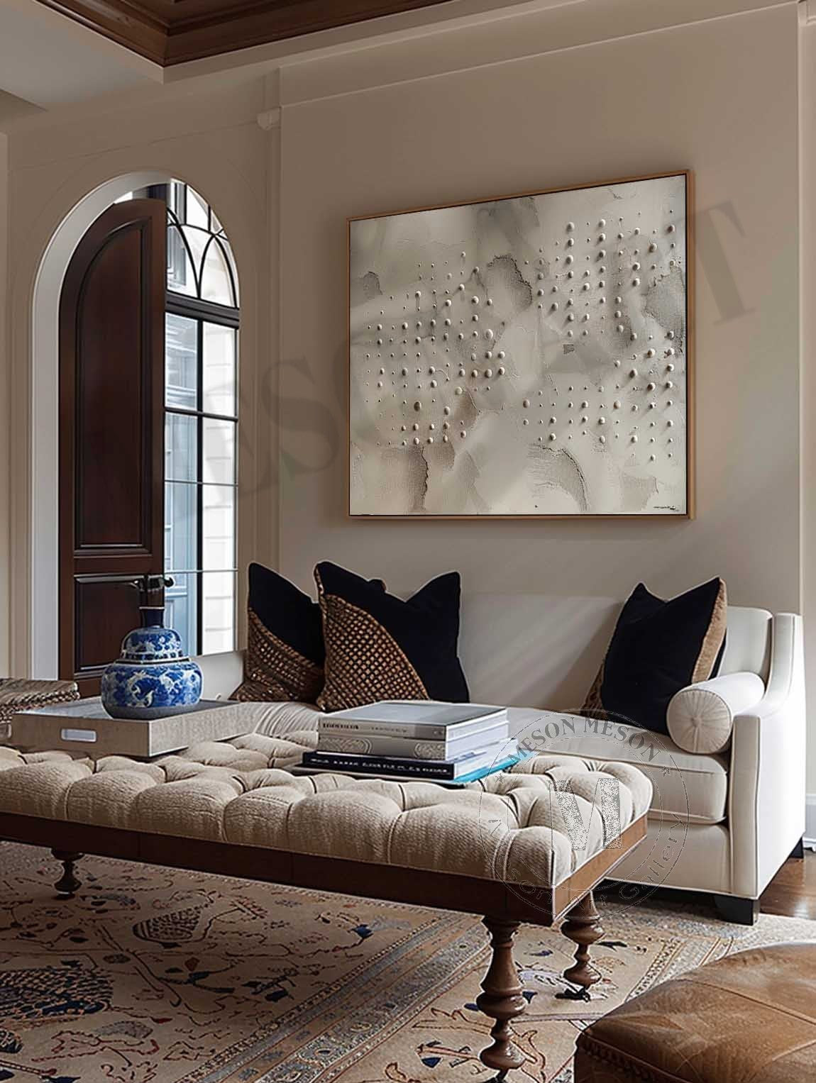 3D Gray Minimalist Abstract Canvas Art Gray Minimalist Textured Painting Wabi Sabi Art