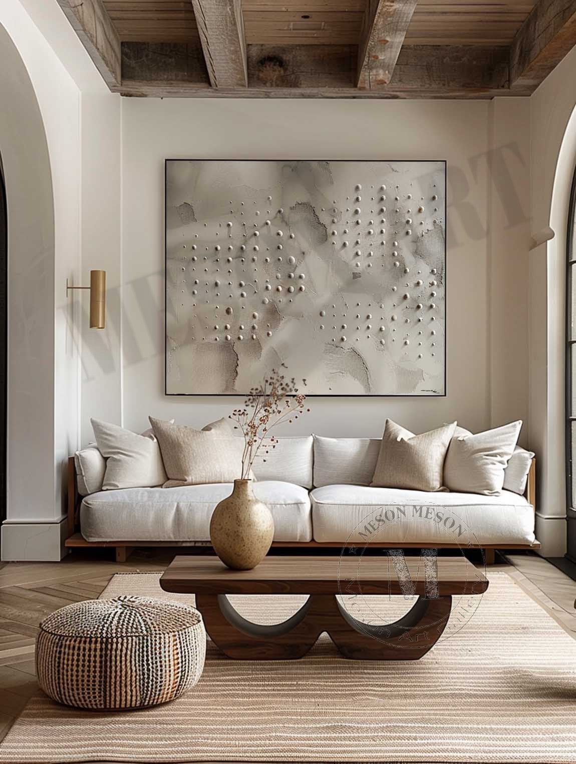 3D Gray Minimalist Abstract Canvas Art Gray Minimalist Textured Painting Wabi Sabi Art