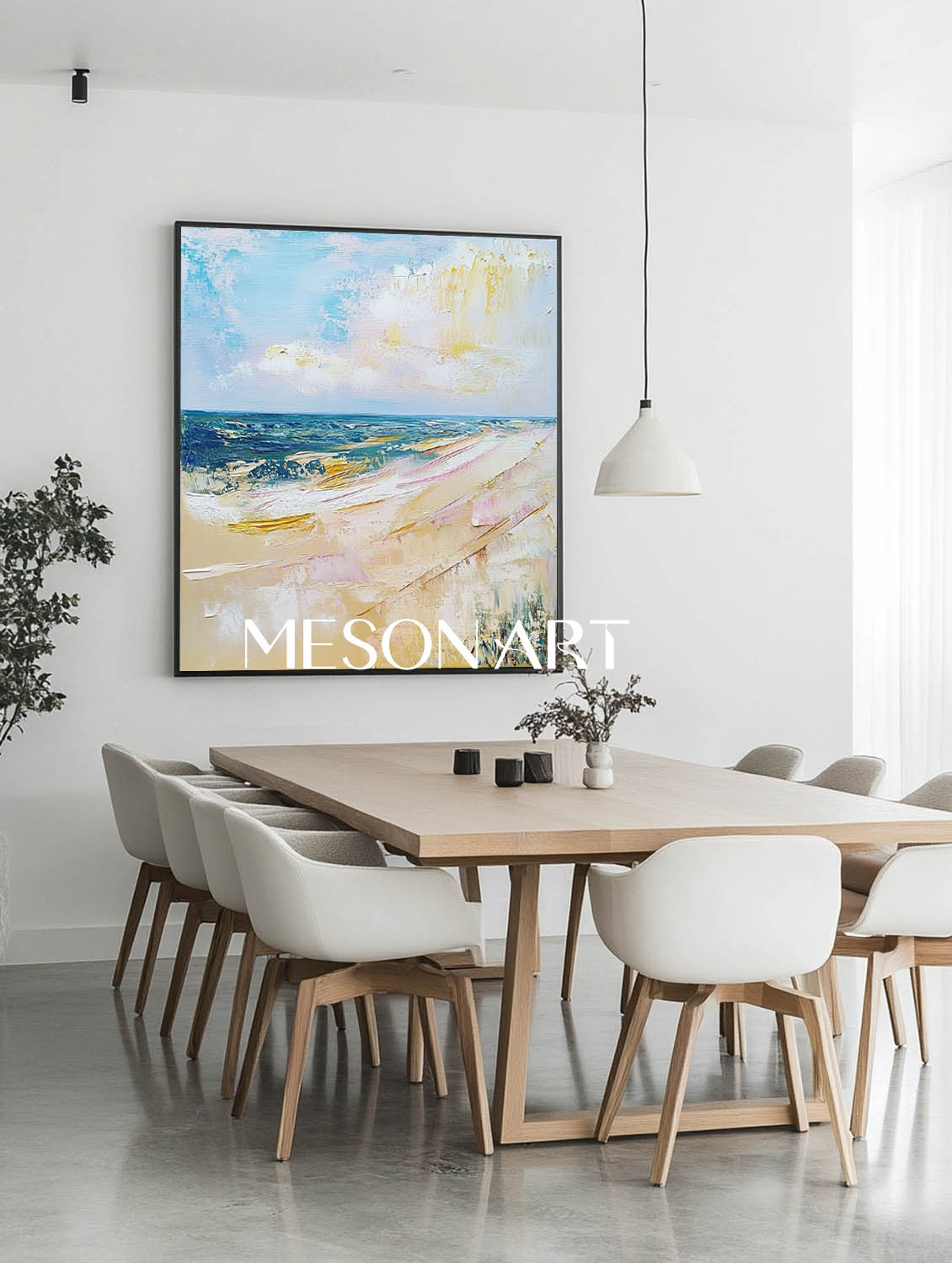 Blue and beige seaside beach wall decor painting for sale Blue and beige seaside abstract canvas art