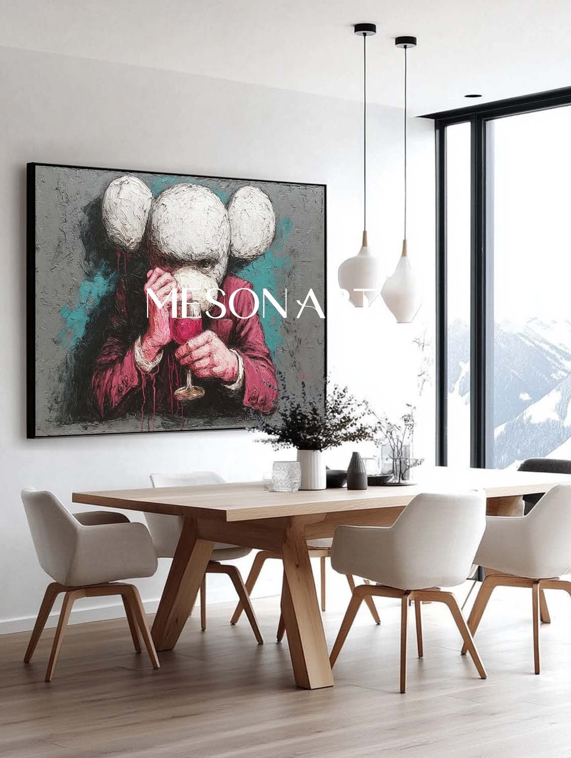 Large Contemporary Red Wine Abstract Art Kaws Abstract Pop Art Red Wine Modern Abstract Canvas Art
