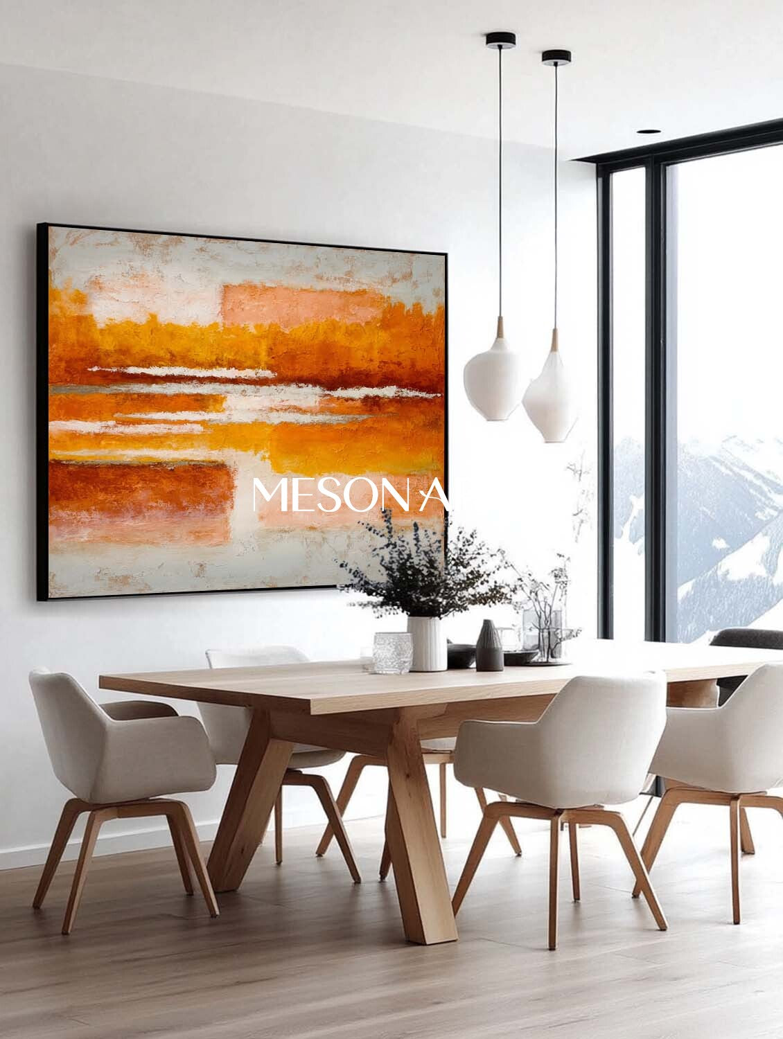 Abstract Fall Wall Art Autumn Color Large Textured Landscape Canvas