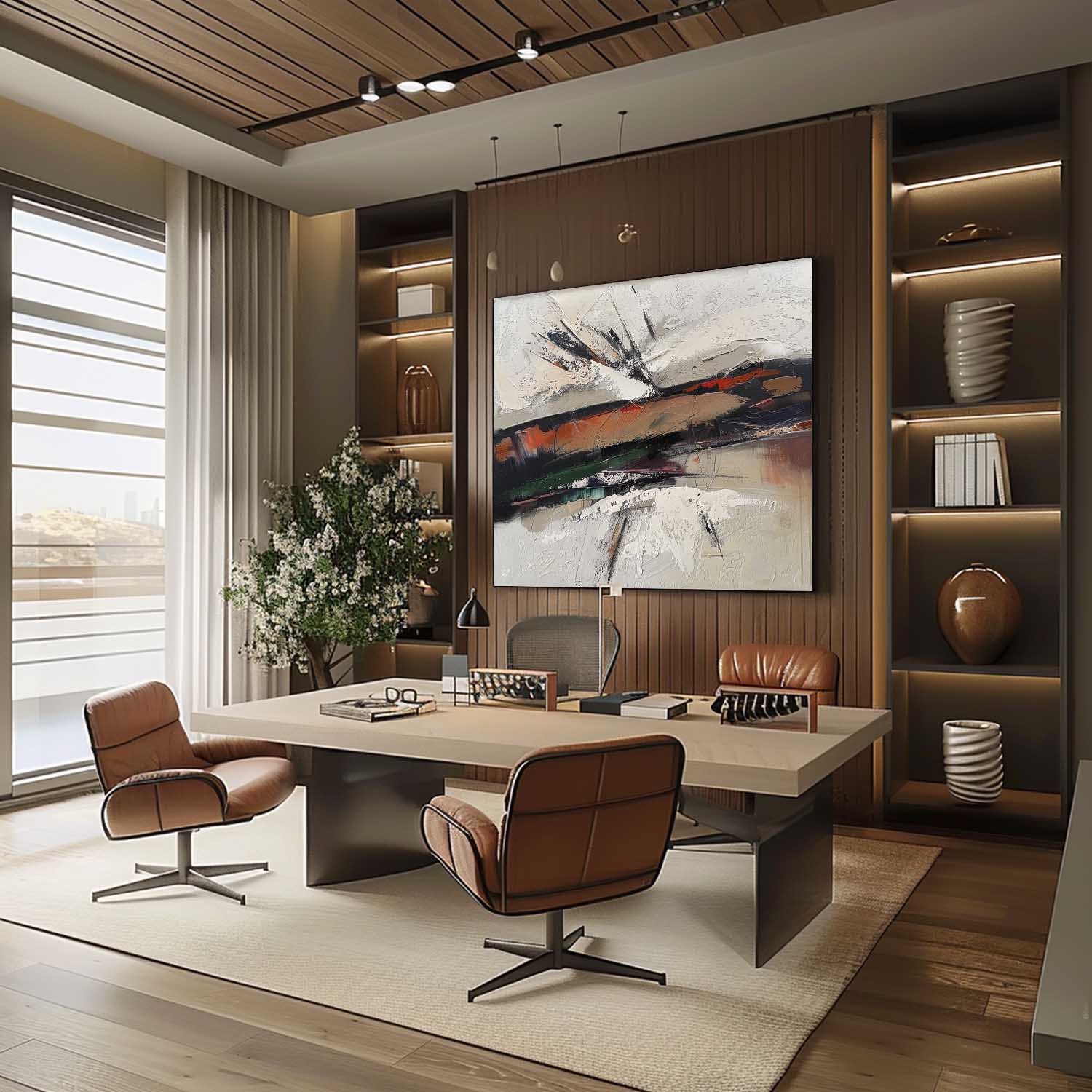 Large Neutral Abstract Art for Sale Wabi Sabi Art Neutral 3D Minimalist Canvas Wall Art Decor