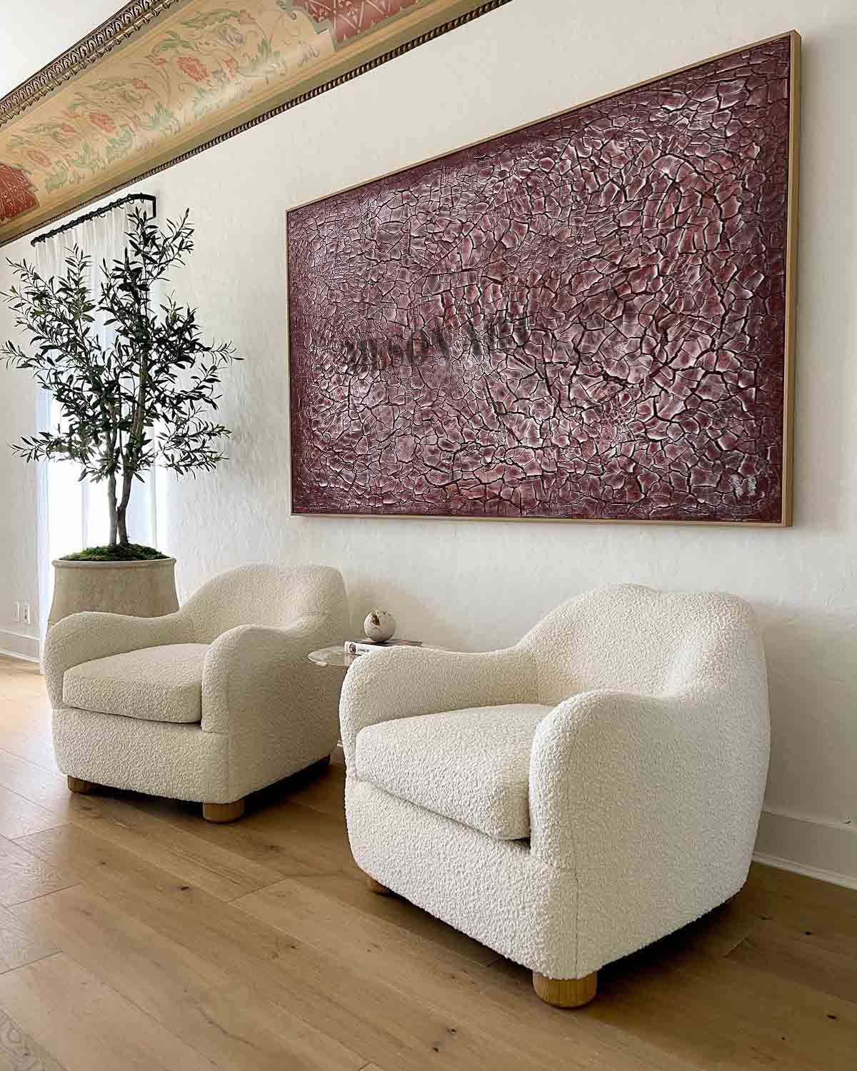 Large Brown Abstract Texture Canvas Painting for Sale Wabi Sabi Abstract Art Wall Decor