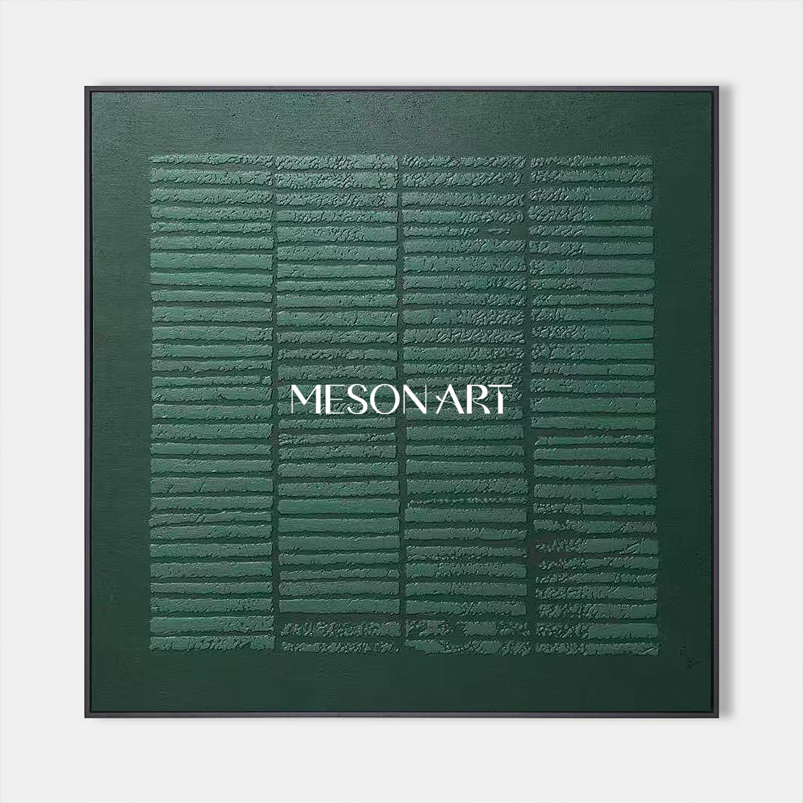 Wabi Sabi Wall Art 3D Dark Green Abstract Art Canvas Dark Green Painting Minimalist Painting 3D Texture Wall Art Dark Green Wall Art