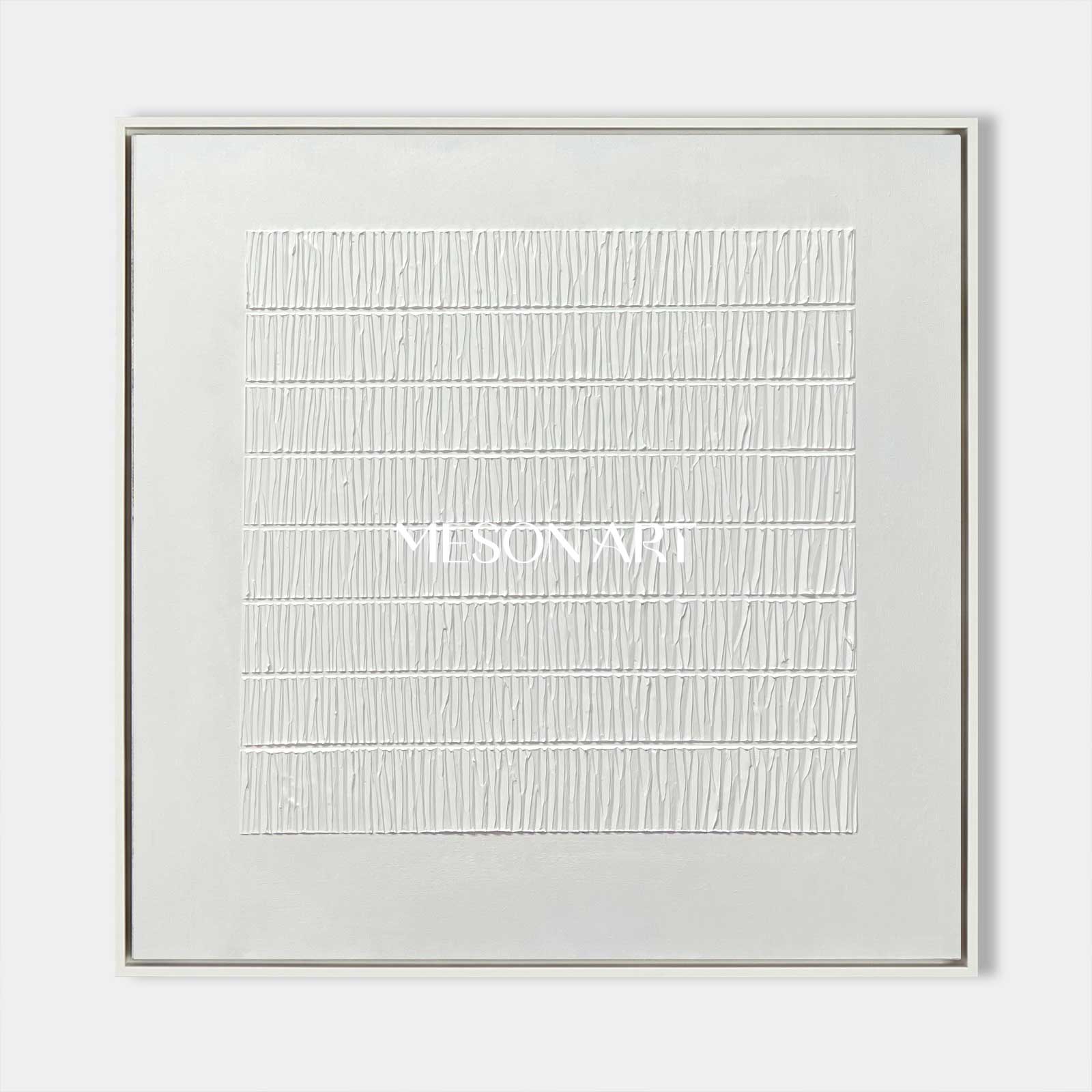 White 3D Plaster Wall Art Wabi-Sabi Wall Art White 3D Minimalism texture Abstract Painting