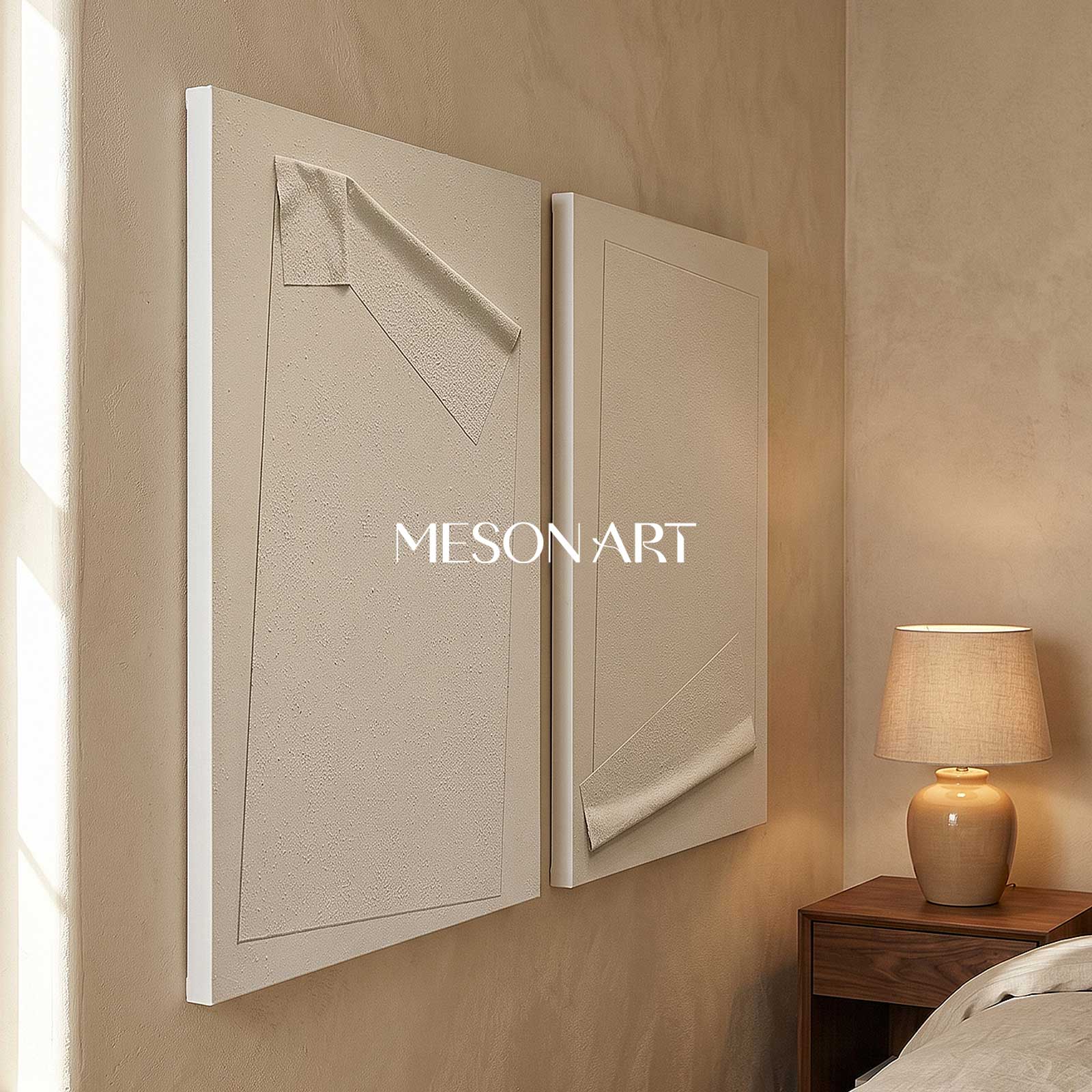 Wabi-Sabi Abstract Painting Set of 2 Minimalist Abstract Textured Wall Art Set of 2