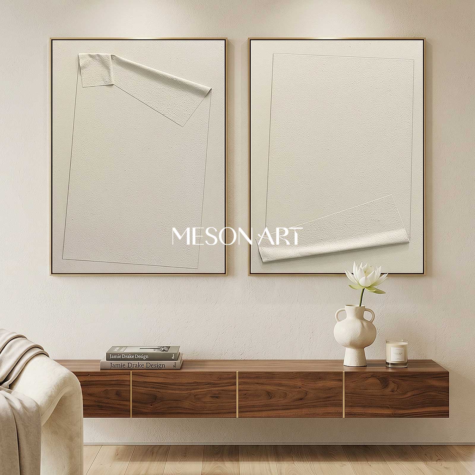 Wabi-Sabi Abstract Painting Set of 2 Minimalist Abstract Textured Wall Art Set of 2