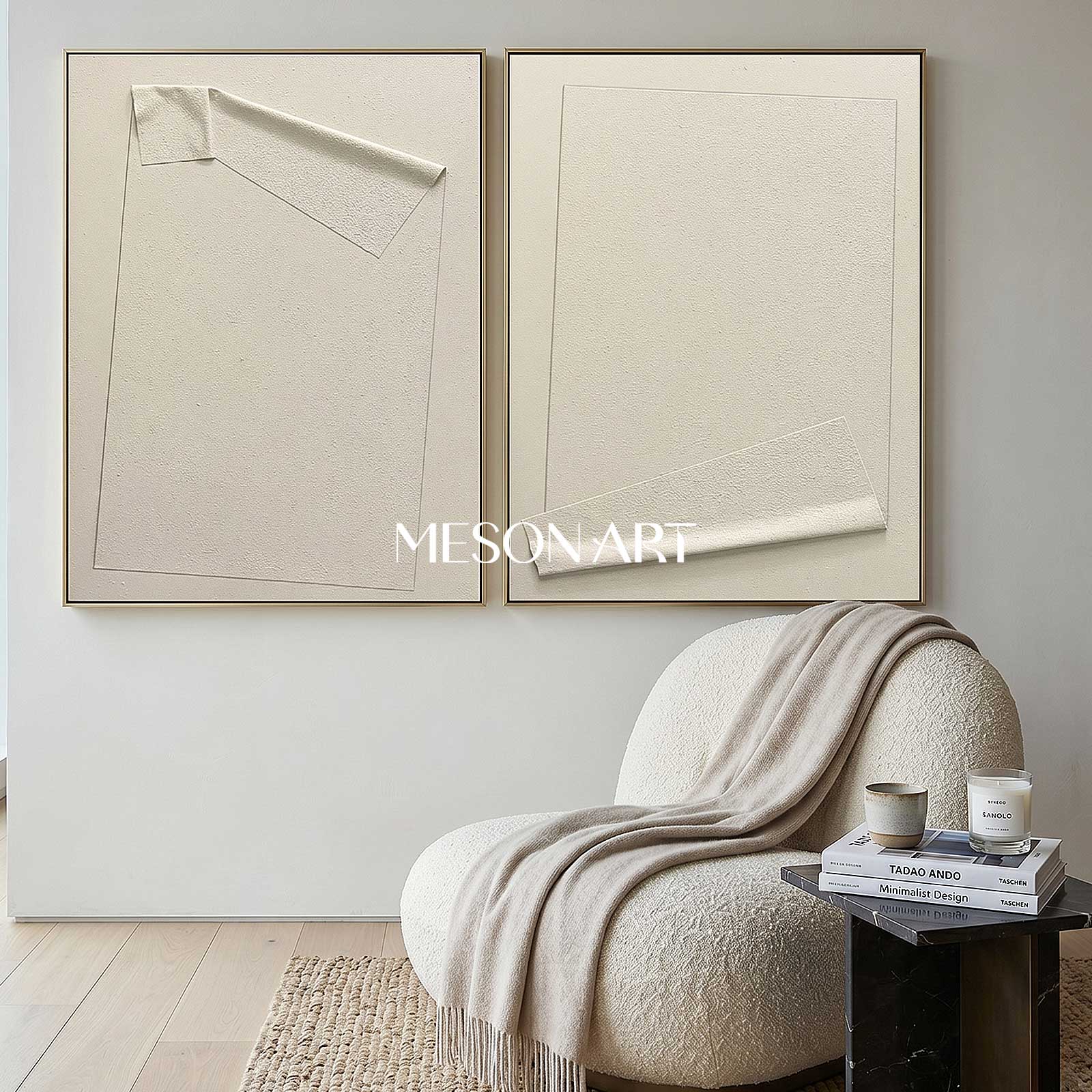 Wabi-Sabi Abstract Painting Set of 2 Minimalist Abstract Textured Wall Art Set of 2