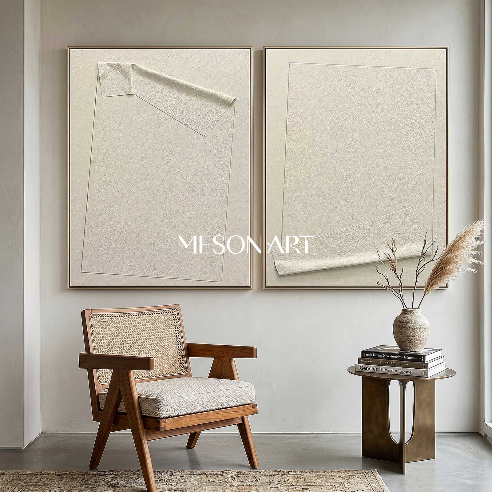 Wabi-Sabi Abstract Painting Set of 2 Minimalist Abstract Textured Wall Art Set of 2