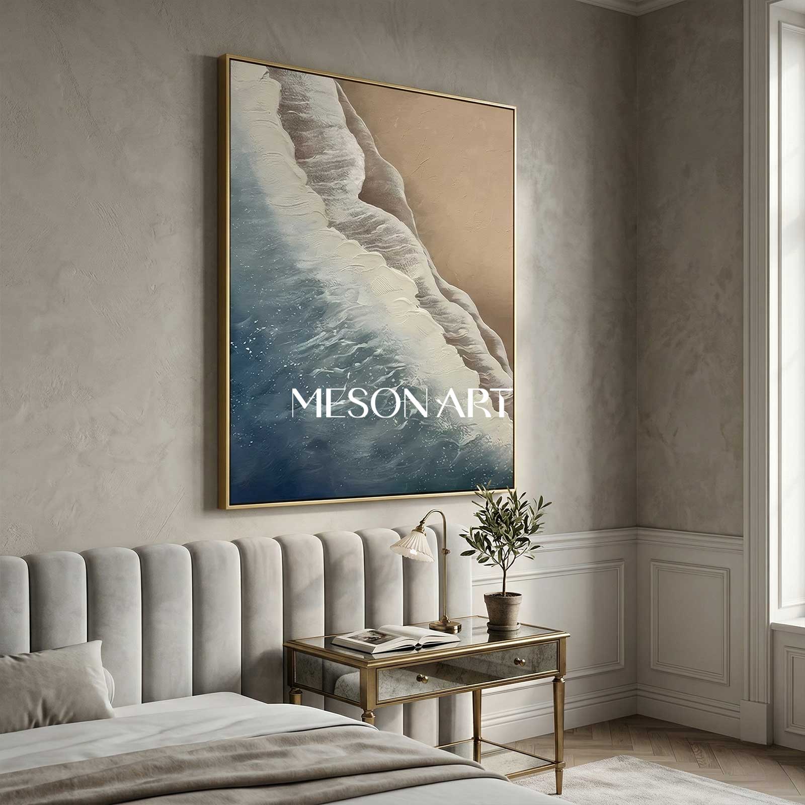 Large 3D Ocean Wave Painting Large 3D Ocean Wave Texture Wall Art 3D Plaster Art Minimalist Painting