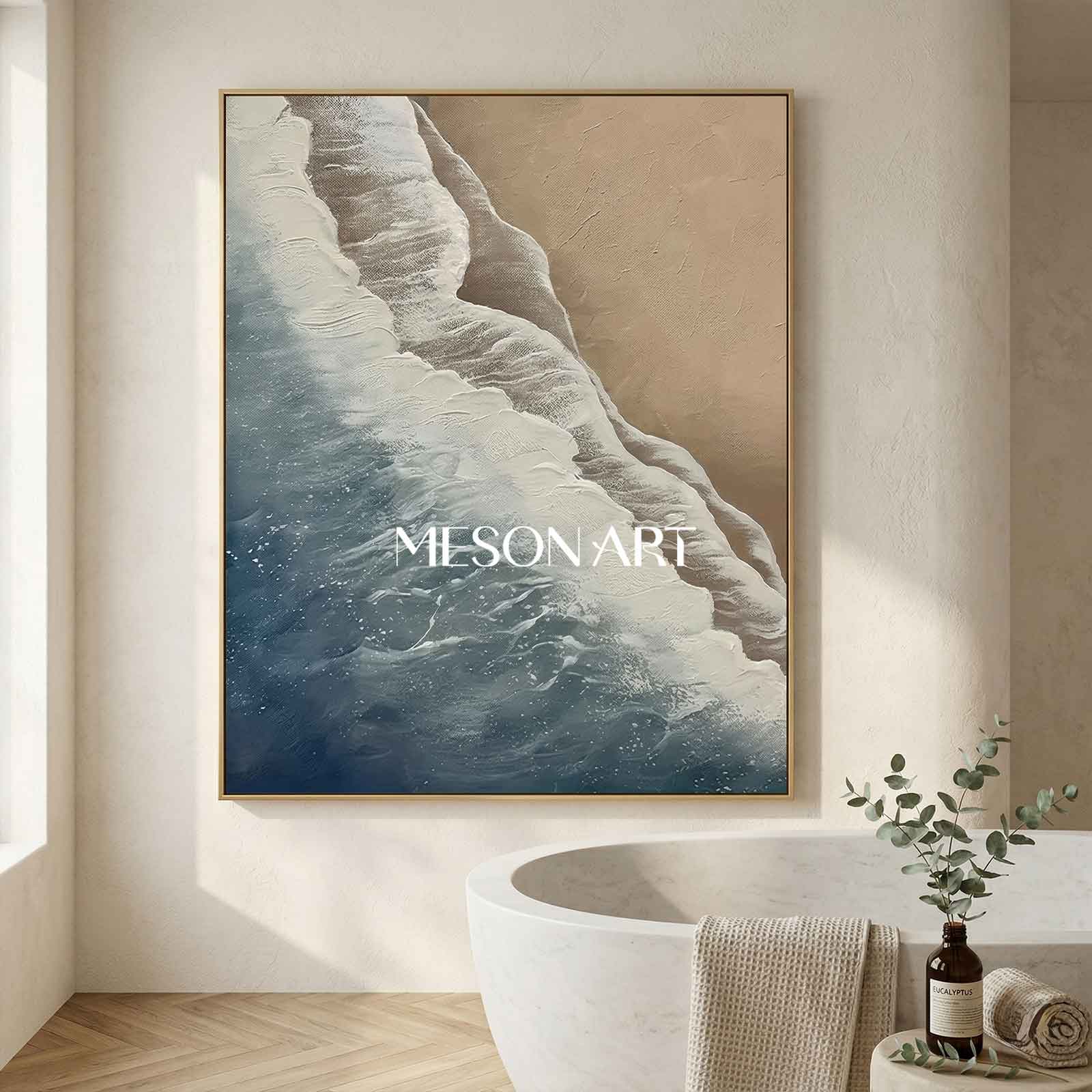 Large 3D Ocean Wave Painting Large 3D Ocean Wave Texture Wall Art 3D Plaster Art Minimalist Painting