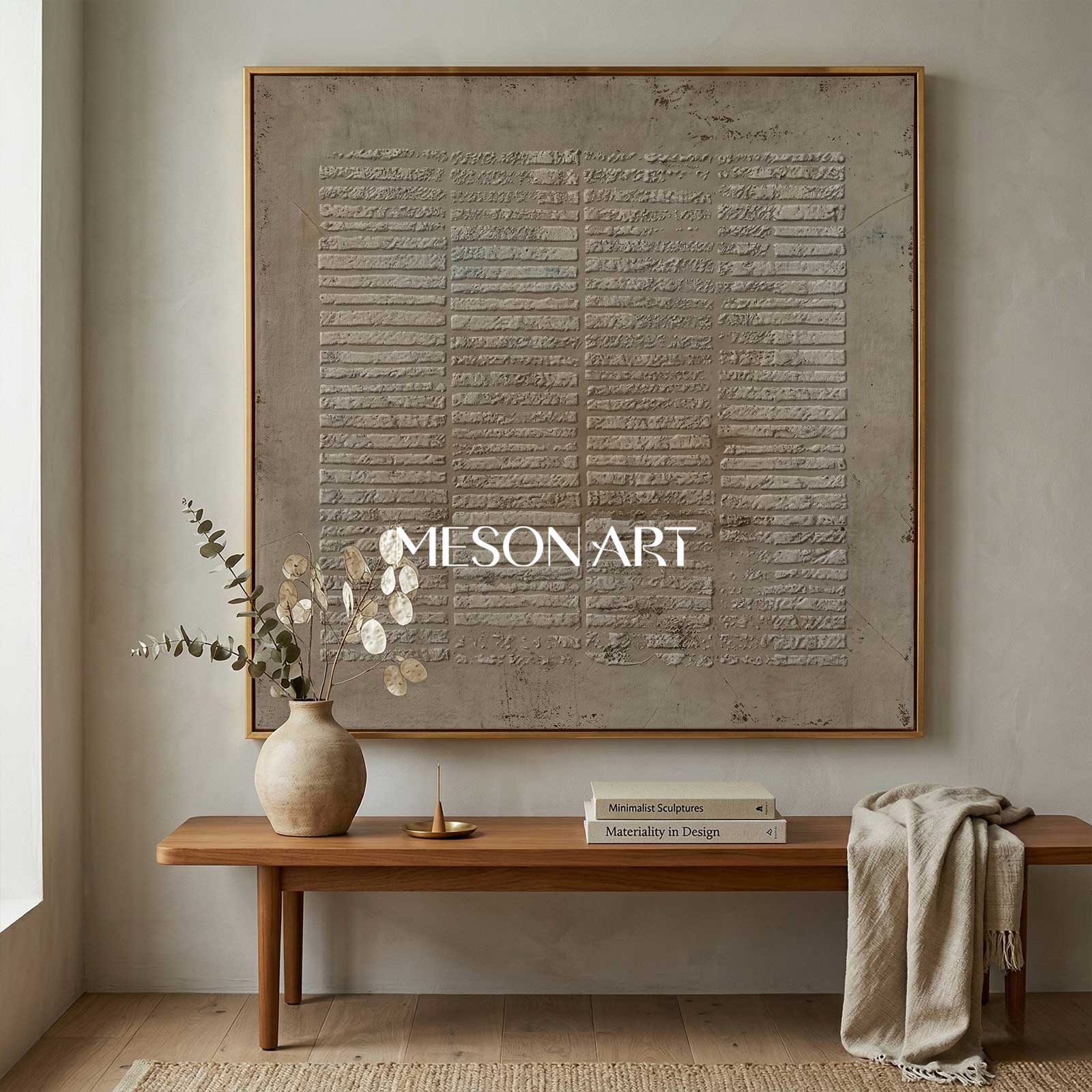 Brown Abstract Painting On Canvas Brown Bohemian Painting Brown Wall Art 3D Texture Painting Brown Abstract Art Grey Taupe Art Wll Art