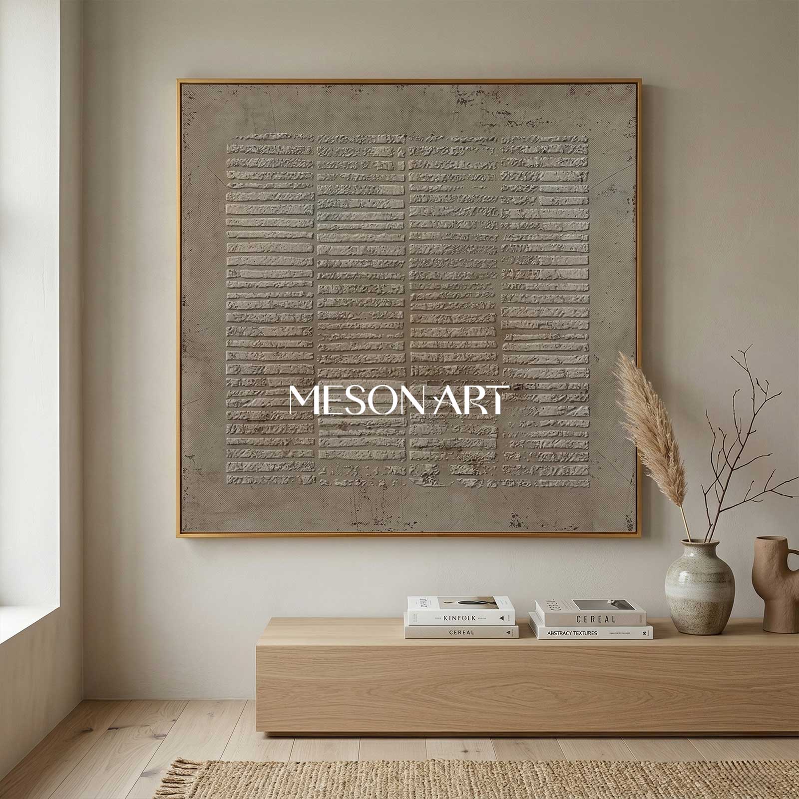 Brown Abstract Painting On Canvas Brown Bohemian Painting Brown Wall Art 3D Texture Painting Brown Abstract Art Grey Taupe Art Wll Art