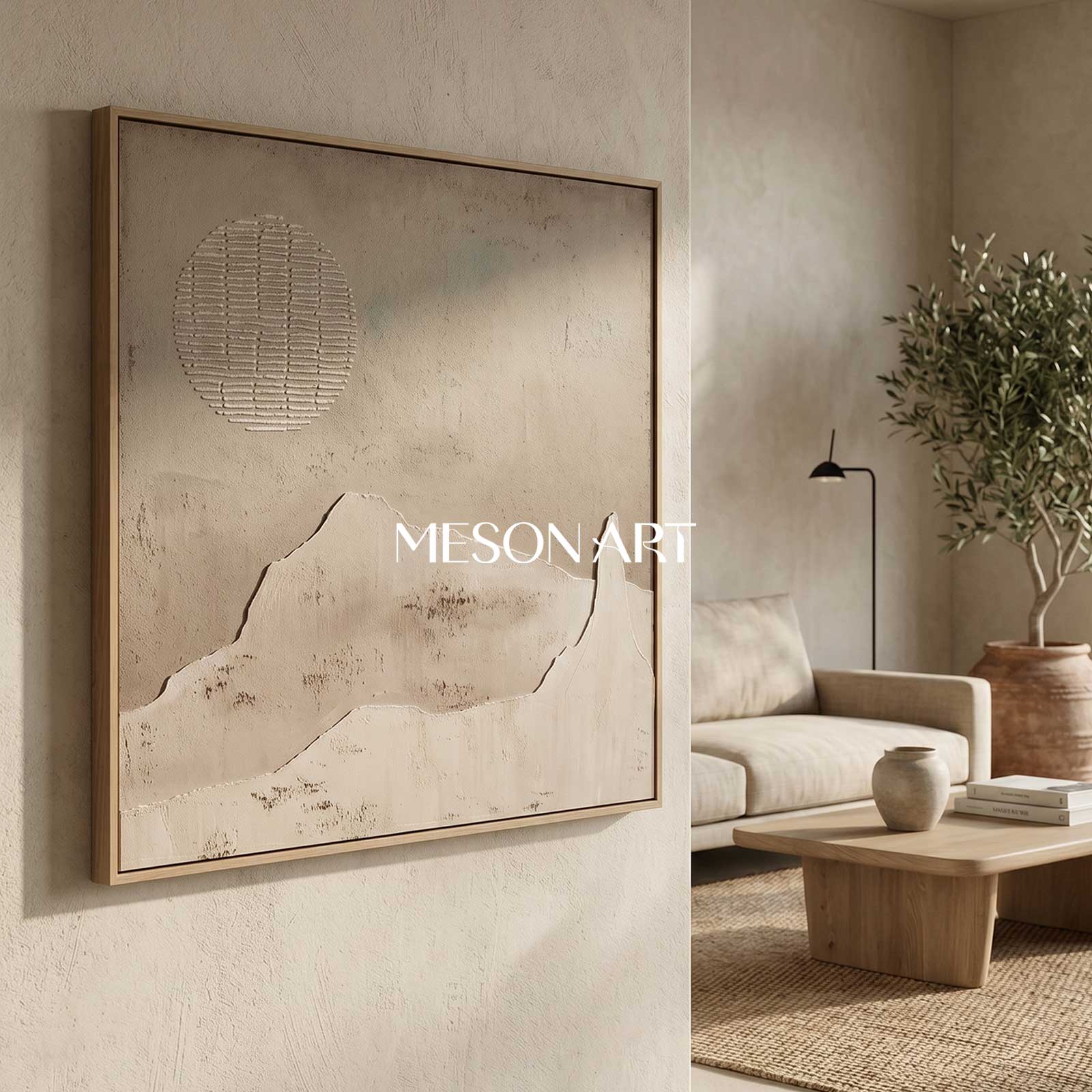 Brown Bohemian painting brown wall art 3d texture painting brown abstract art brown circle wall art Brown abstract painting on canvas