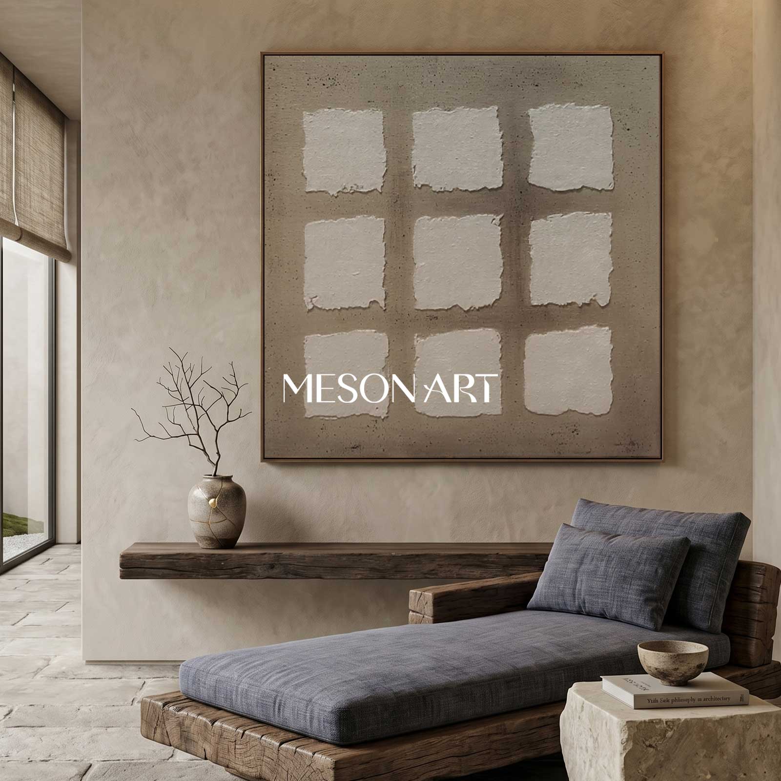 Wabi-Sabi Wall Art brown wall art brown painting brown abstract art canvas Khaki color Bohemian wall painting 3d texture Earth Tone art