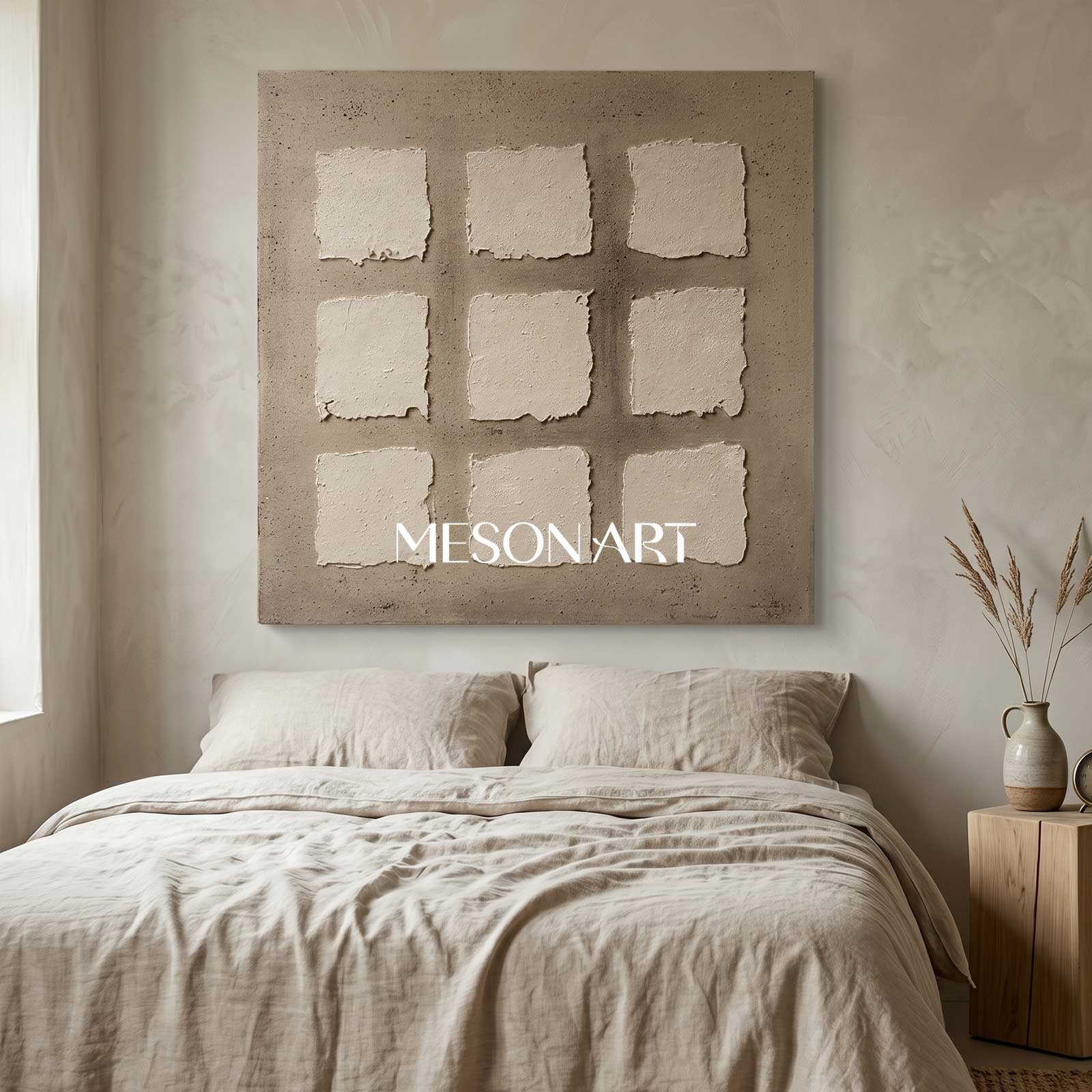 Wabi-Sabi Wall Art brown wall art brown painting brown abstract art canvas Khaki color Bohemian wall painting 3d texture Earth Tone art