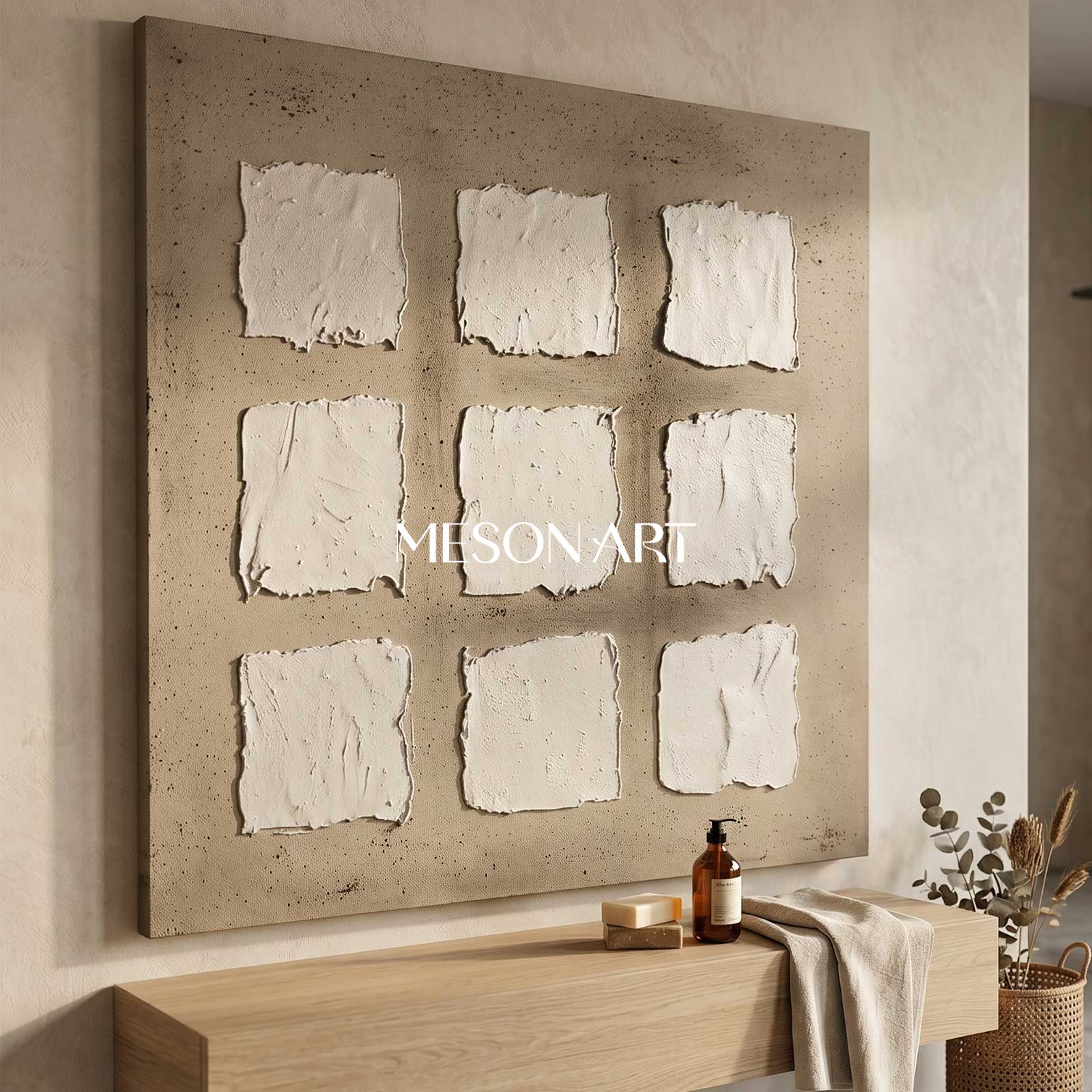 Wabi-Sabi Wall Art brown wall art brown painting brown abstract art canvas Khaki color Bohemian wall painting 3d texture Earth Tone art