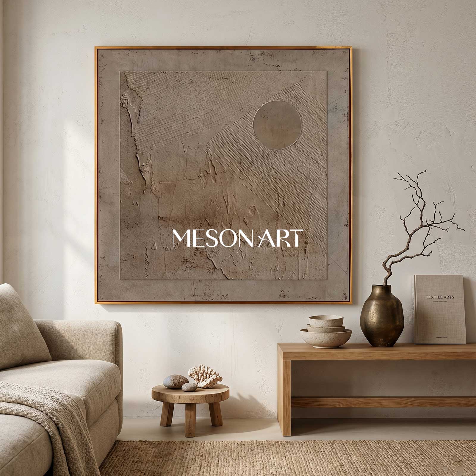 Brown Bohemian painting brown wall art 3d texture painting brown abstract art earth tone wall art Brown grey taupe art painting on canvas
