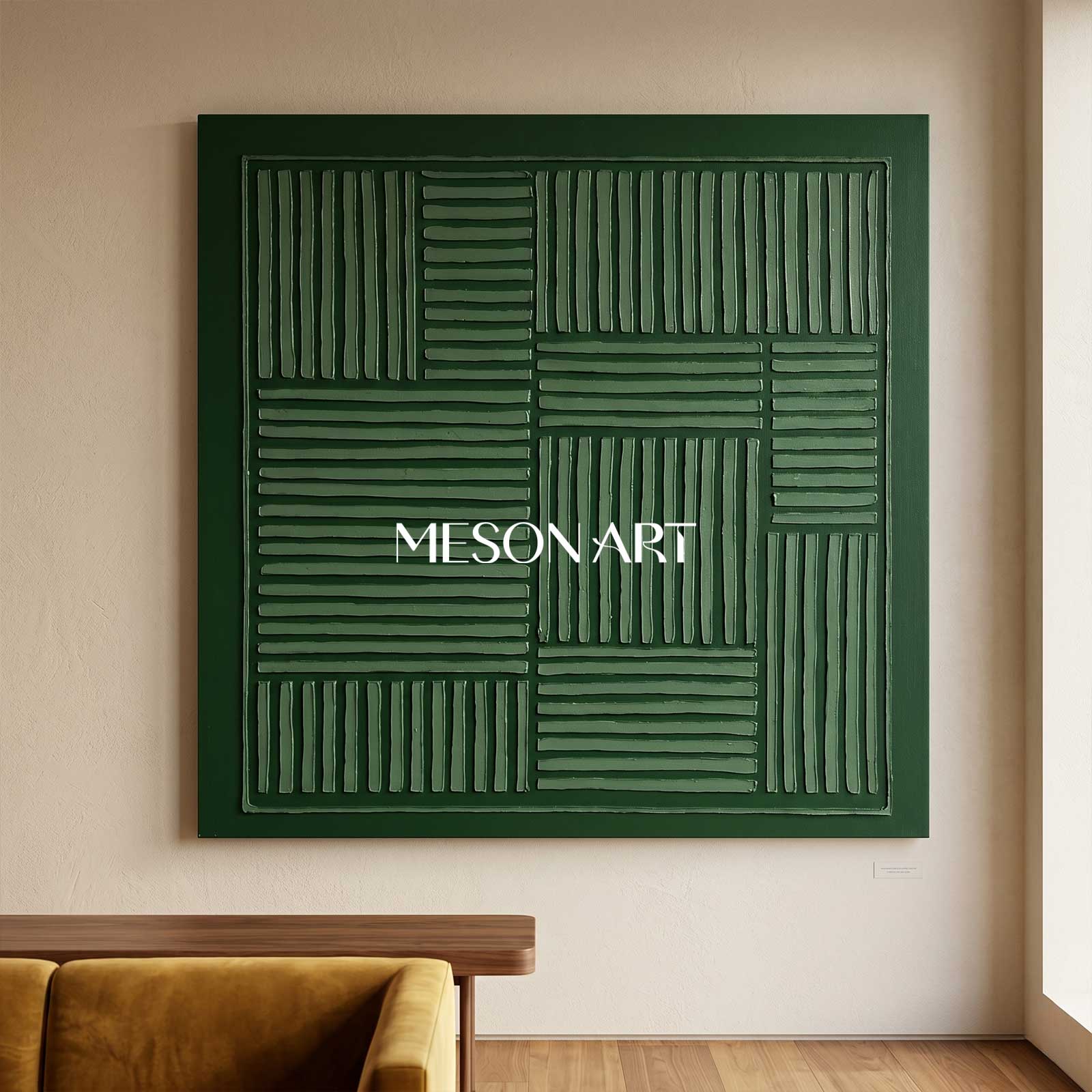 Wabi Sabi Wall Art Green Abstract Art 3D Green Wall Painting Canvas 3D Texture Wall Art Green Art