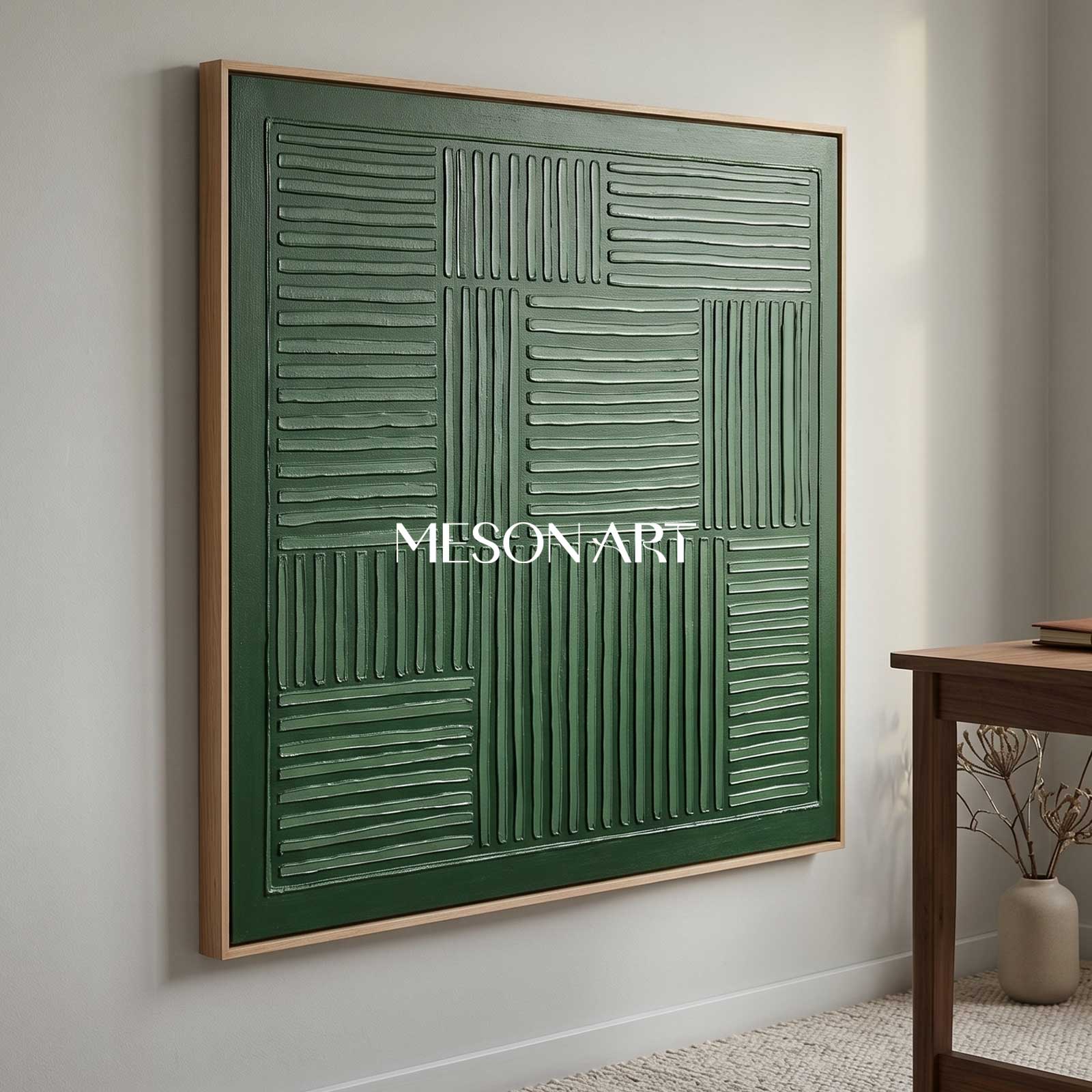 3D Dark Green Abstract Canvas Art 3D Dark Green Texture Wall Painting Wabi Sabi Art Dark Green art