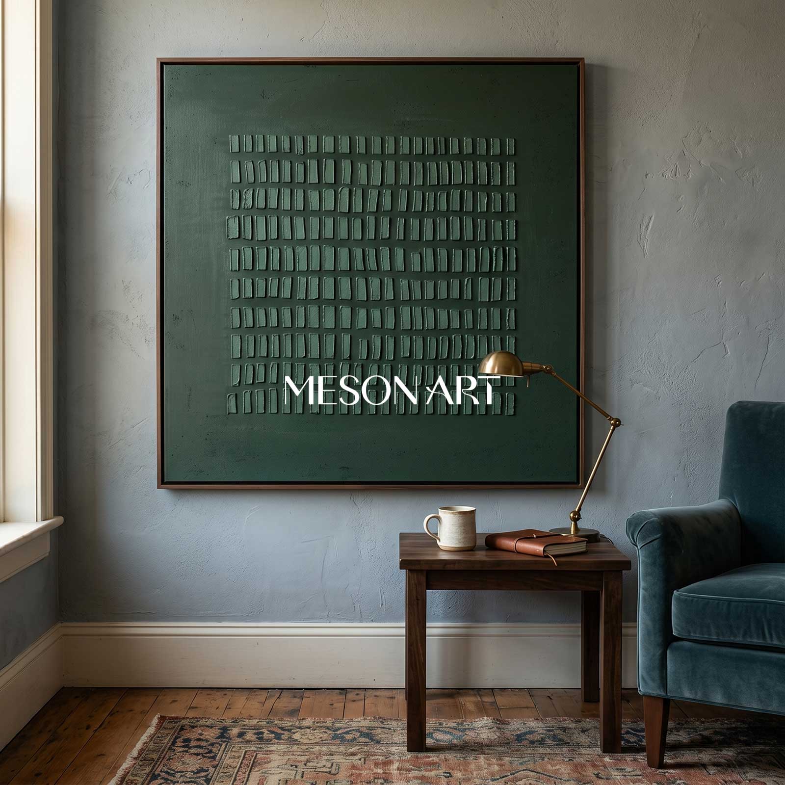 Green painting green abstract art canvas green abstract art canvas Wabi-Sabi Wall Art minimalist painting 3d texture wall art green wall art
