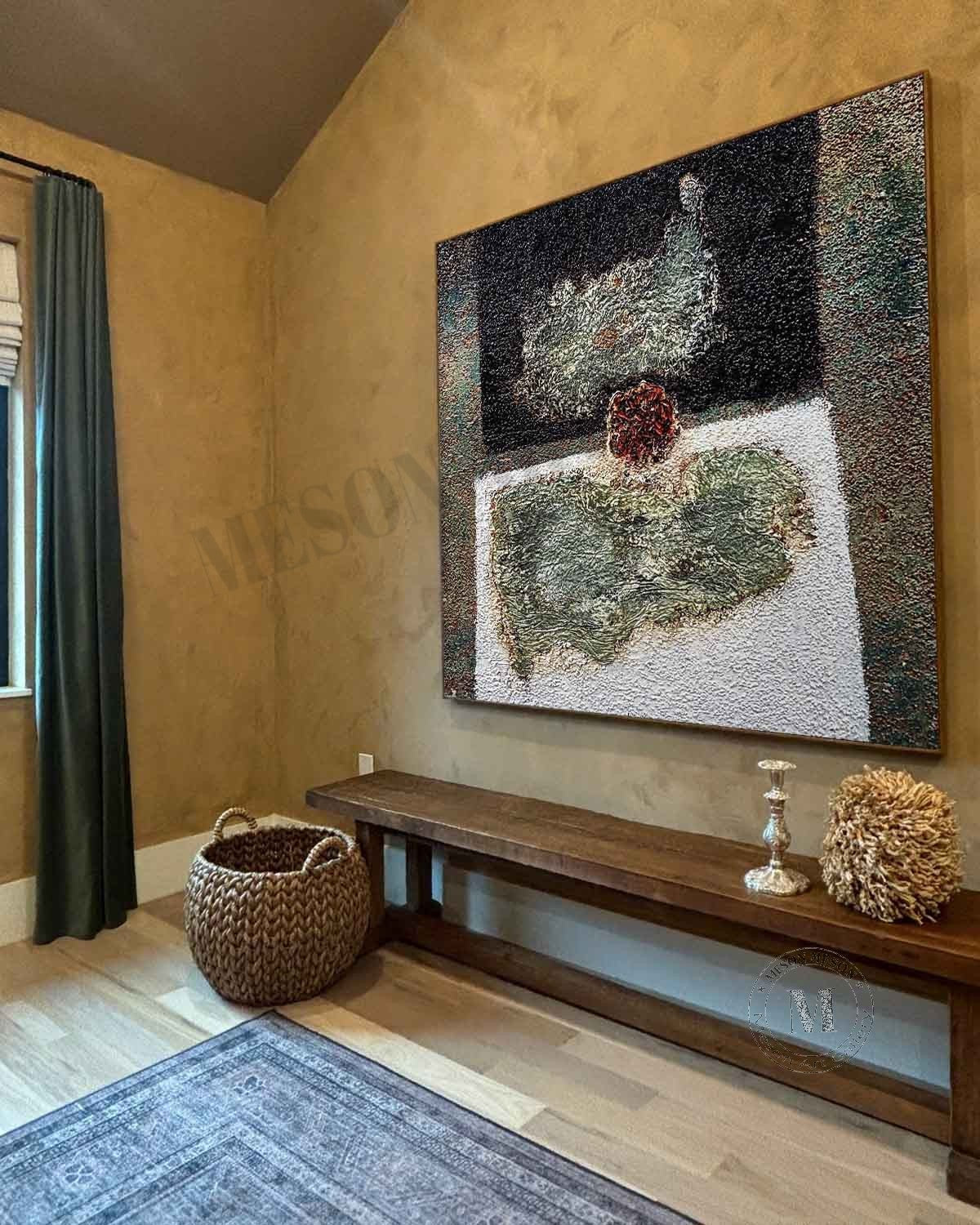 Green and White Texture Paintings for Sale Green and White Minimalist Abstract Canvas Wall Art