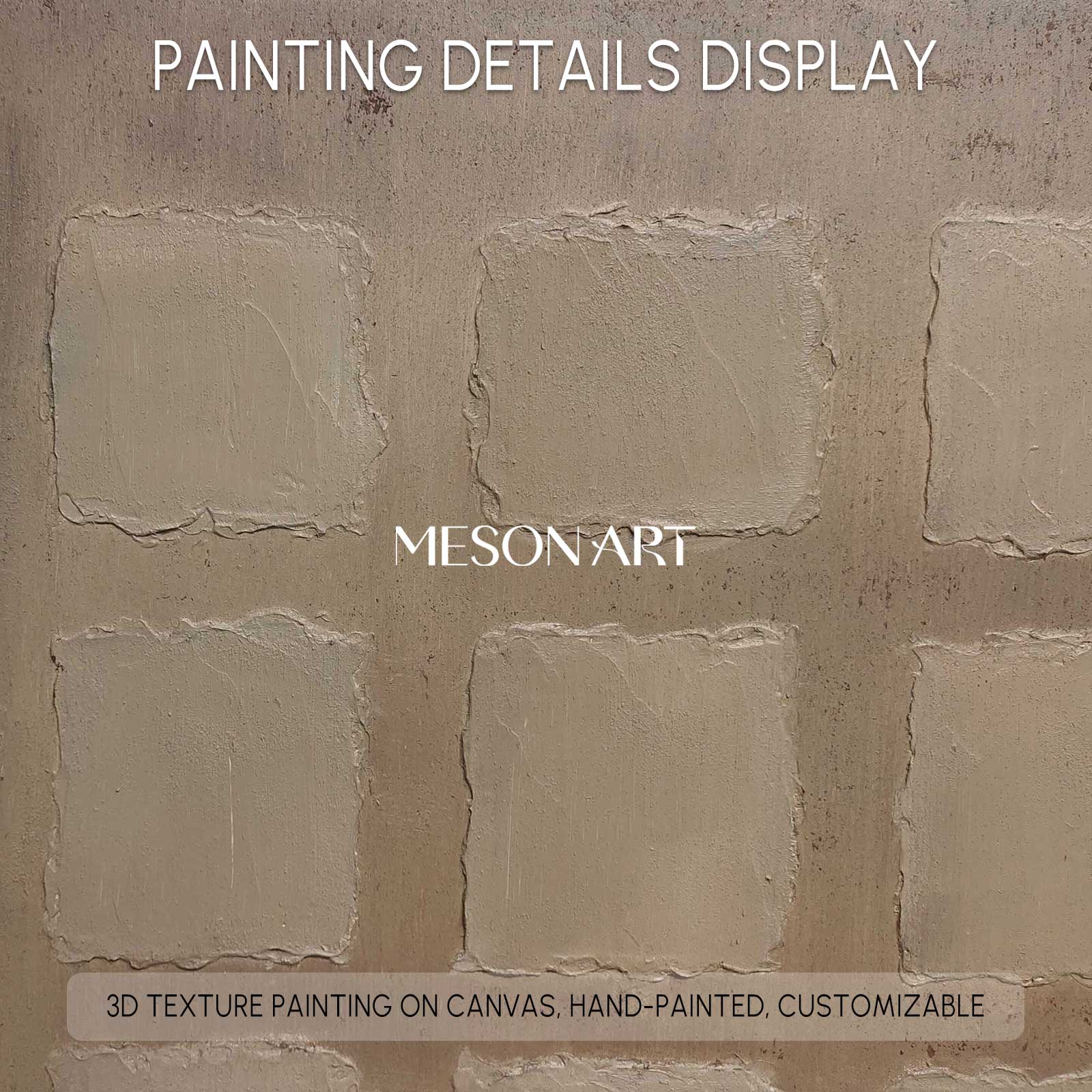 Wabi-Sabi Wall Art brown wall art brown painting brown abstract art canvas Khaki color Bohemian wall painting 3d texture Earth Tone art