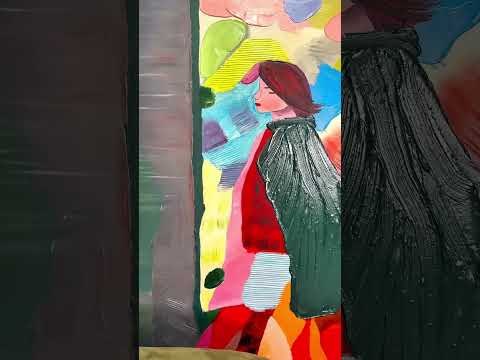 Load video: Color Abstract Woman Oil Painting Abstract Woman Canvas Art Thick Woman Texture Wall Decor Painting