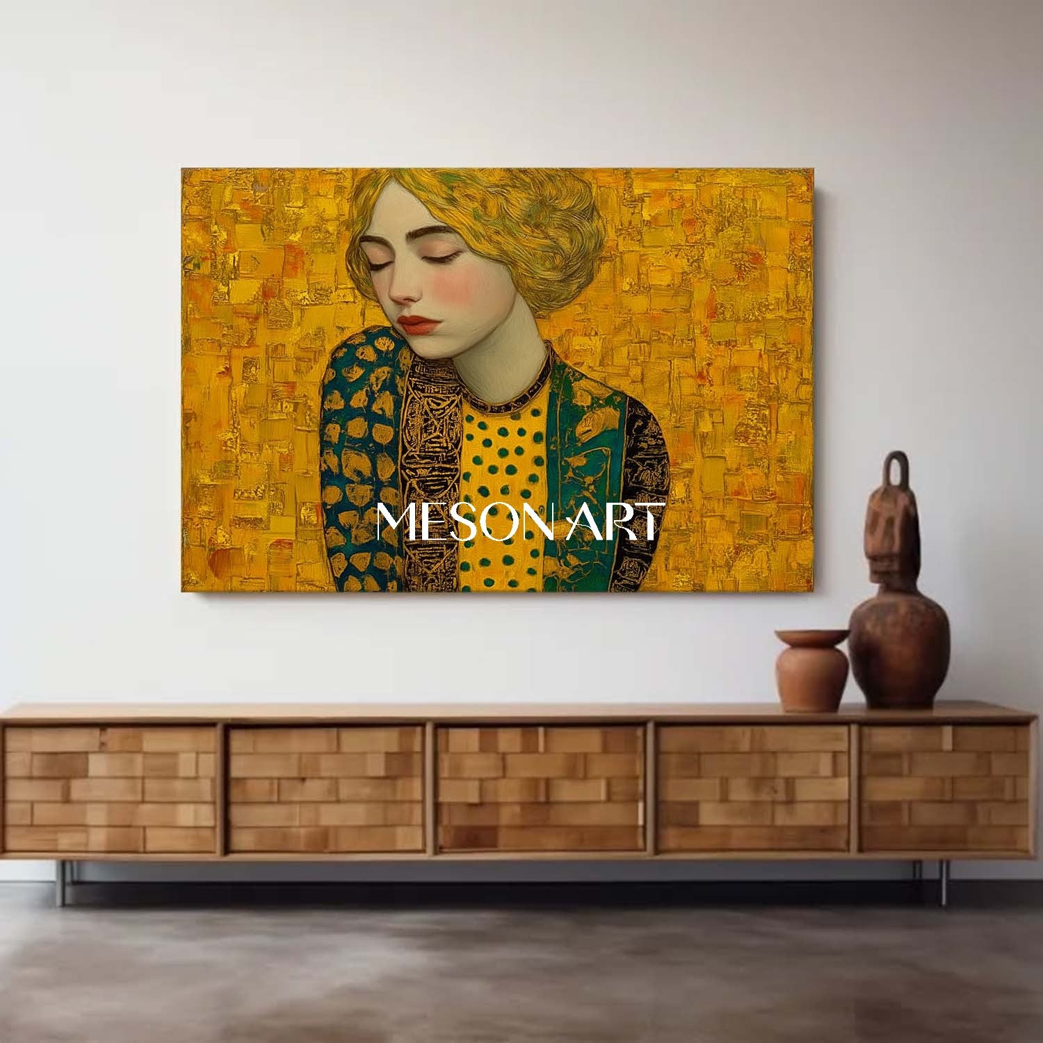 Shop Luxury Klimt Gold Modern Oil Painting Oversized Wall Art Hallway