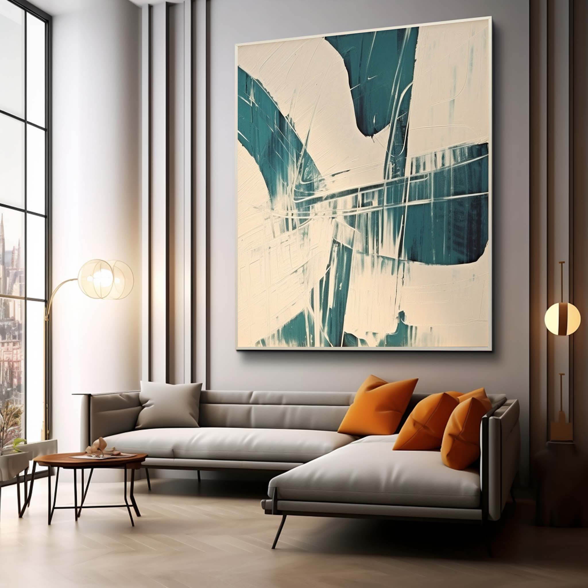 Beige and Blue Abstract Art Beige and Blue Abstract Art on Canvas Modern Minimalist Wall Art Beige and Blue Textured Painting