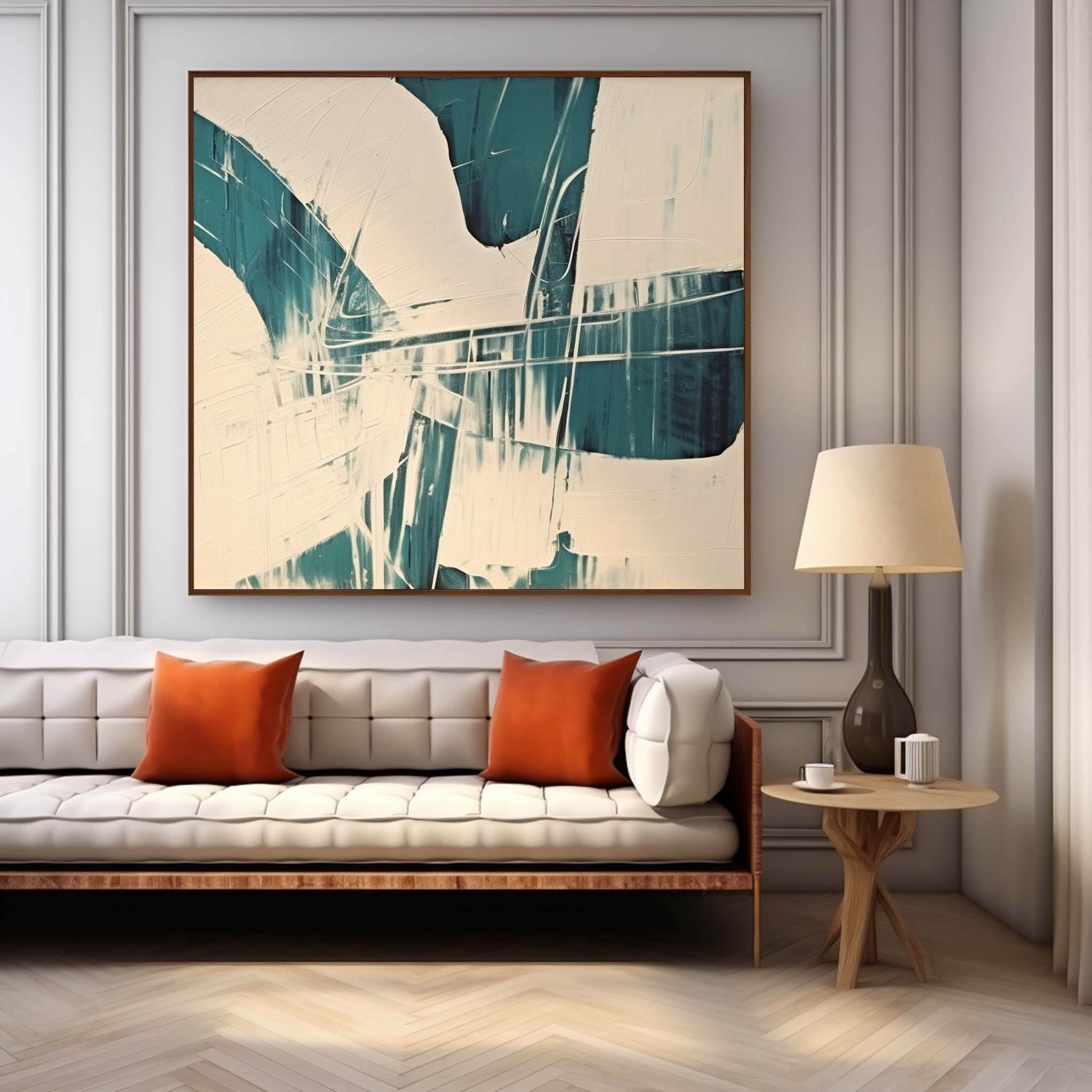 Beige and Blue Abstract Art Beige and Blue Abstract Art on Canvas Modern Minimalist Wall Art Beige and Blue Textured Painting