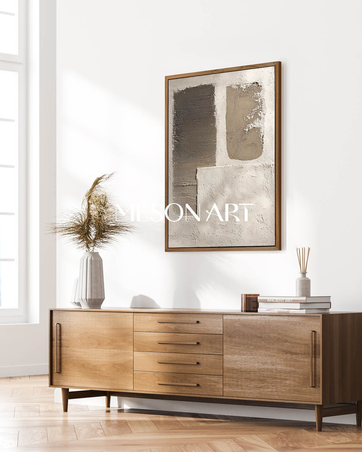 Large 3D Warm beige wall art decor Warm beige texture painting Warm beige abstract canvas art