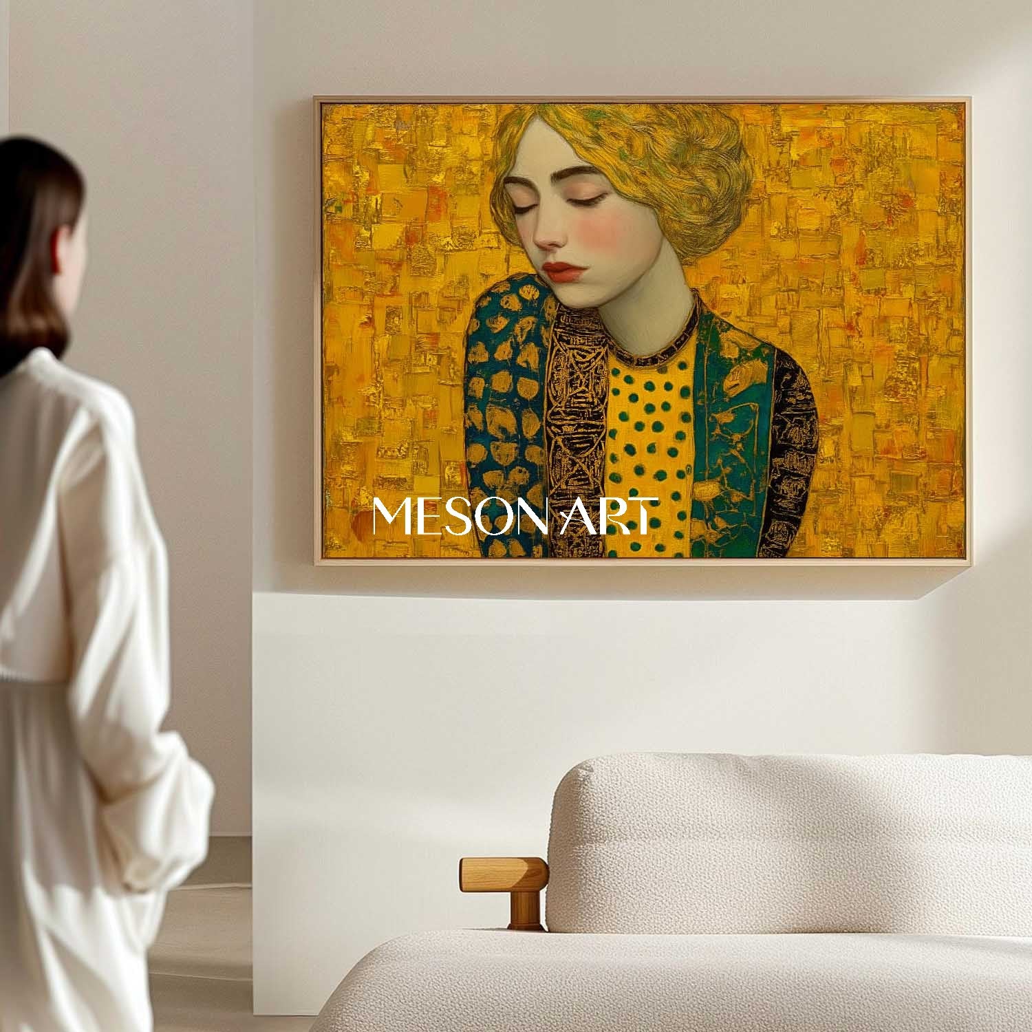 Shop Luxury Klimt Gold Modern Oil Painting Oversized Wall Art Hallway