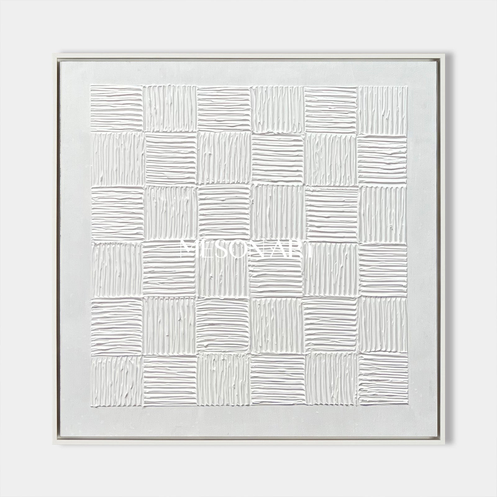 White 3D Plaster Art White 3D Abstract Painting White 3D Textured Acrylic Canvas Art White Minimalist Art