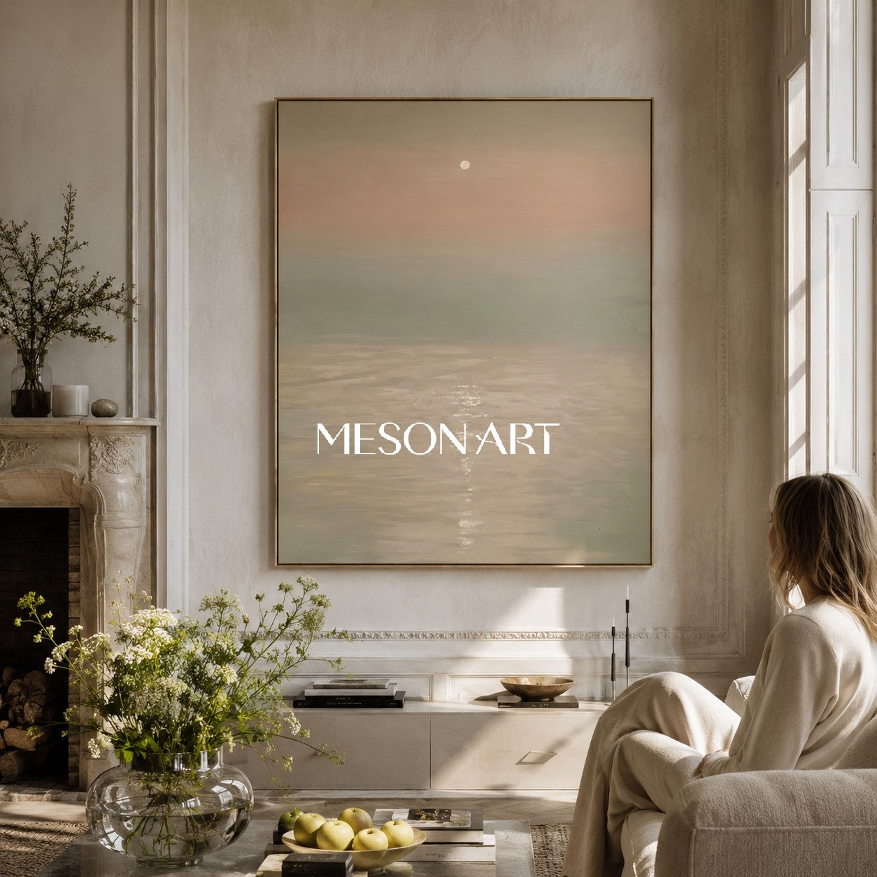 Large Landscape Art Landscape Oil Painting Landscape Wall Art Wabi-Sabi Wall Decor