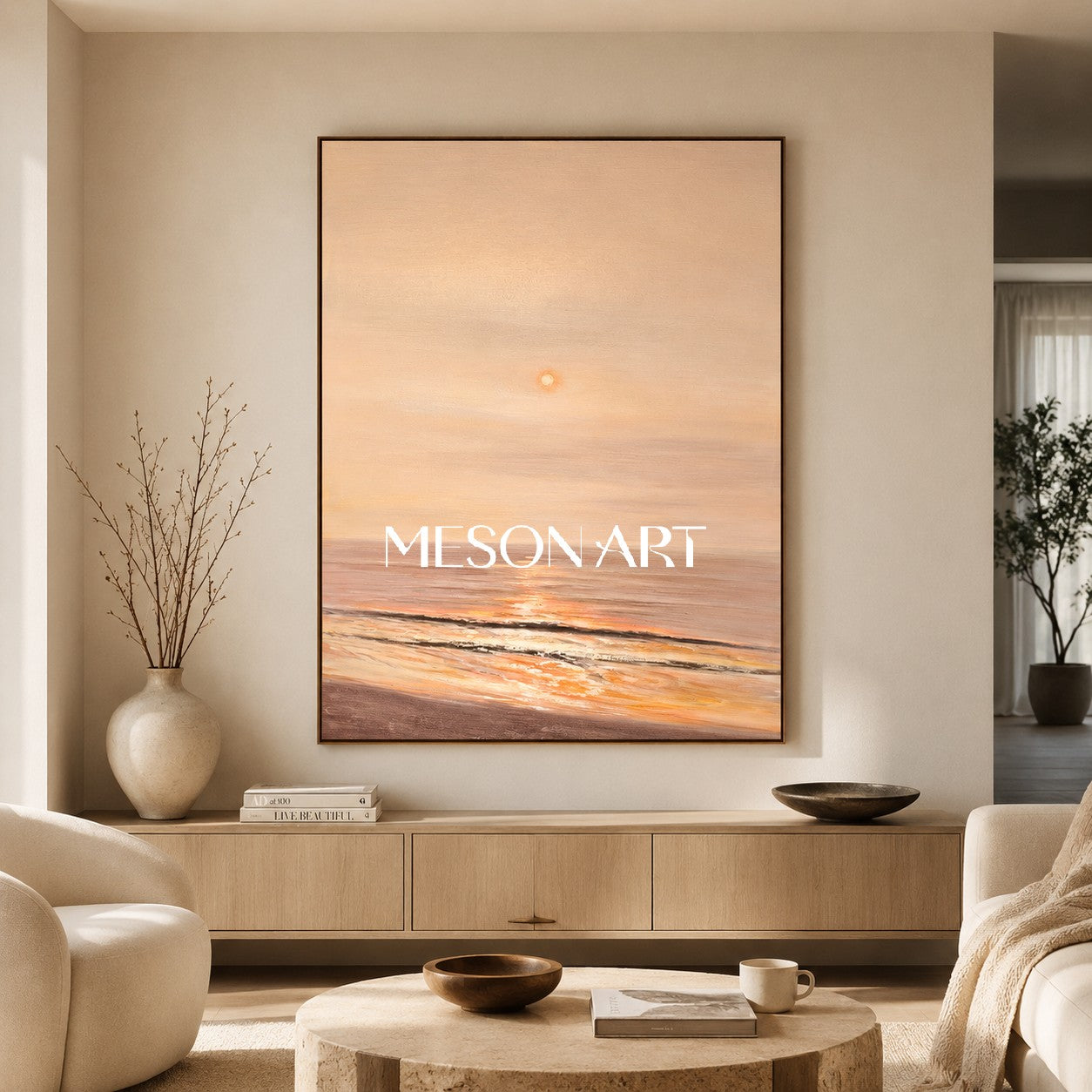 Large Landscape Art Landscape 3D Texture Wall Painting Landscape Oil Painting on Canvas WabiSabi Art