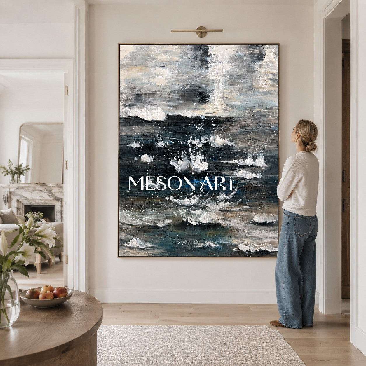 Large Landscape Art Large Landscape 3D Texture Wall Painting Landscape Oil Painting Wabi Sabi Art
