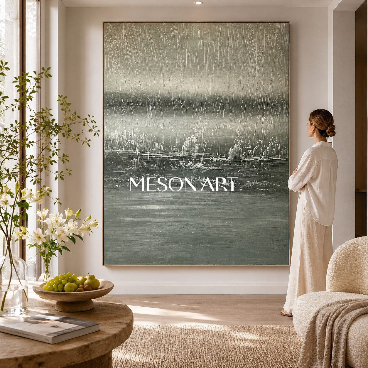 Large Landscape Art Large Landscape 3D Texture Wall Painting Landscape Oil Painting Wabi Sabi Art