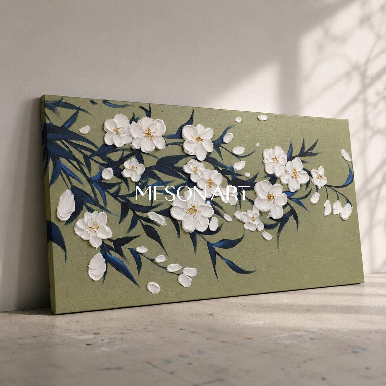 Large 3D Flowers Oil Painting Panoramic Flowers Texture Wall Art Home Decor Flowers Canvas Art Wabi-sabi Art