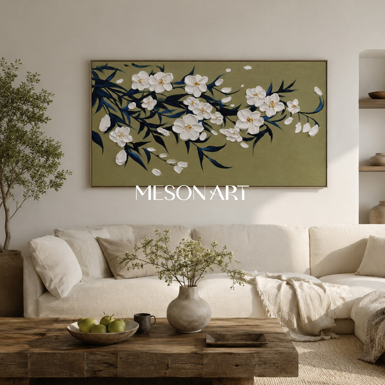 Large 3D Flowers Oil Painting Panoramic Flowers Texture Wall Art Home Decor Flowers Canvas Art Wabi-sabi Art