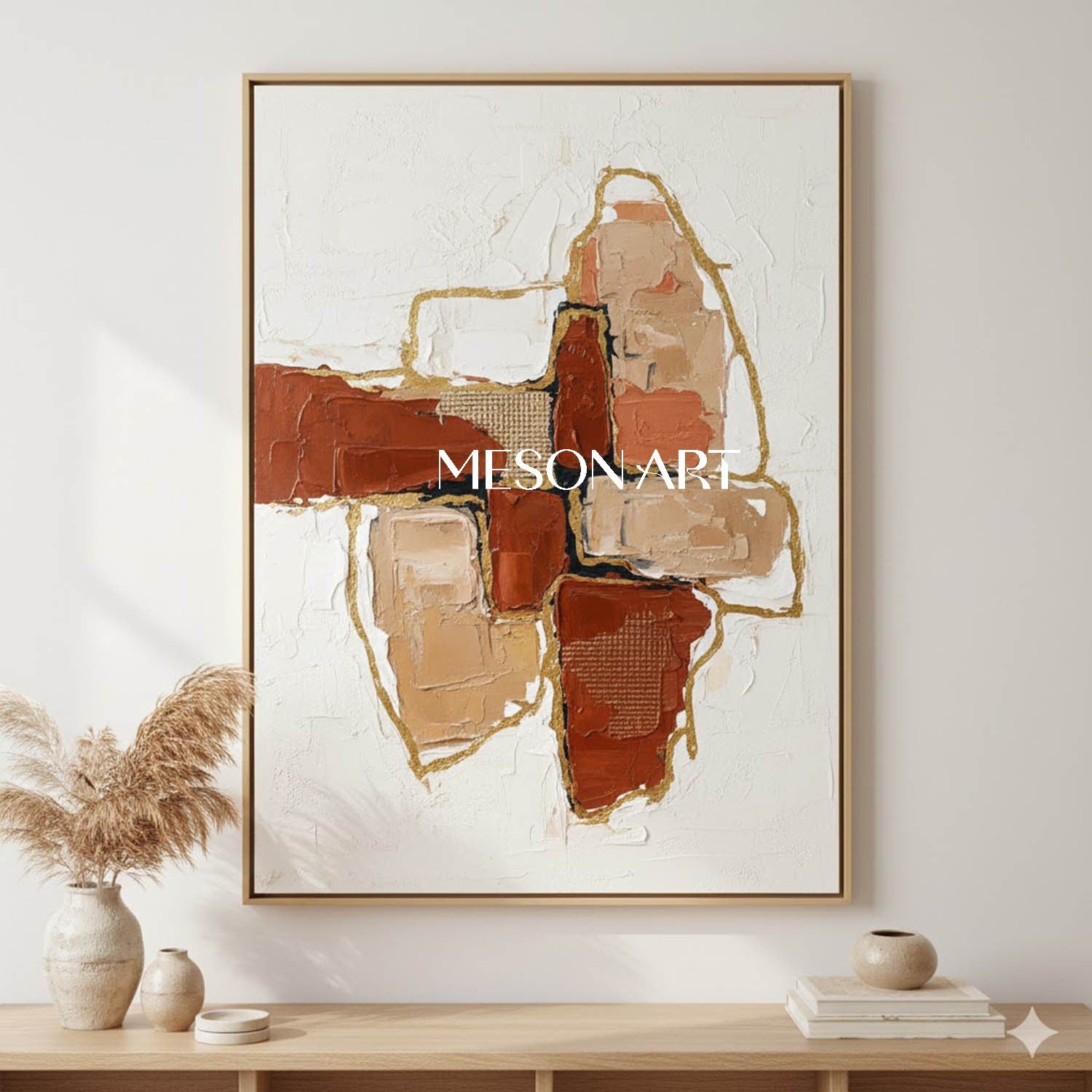 Organic Modern Art Neutral Abstract Canvas Paintings Minimalist Boho Art