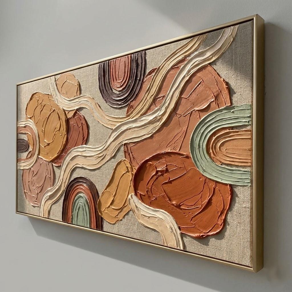 Modern Bohemian Minimalist Painting Abstract Linear Wall Art Decoration for Bedroom