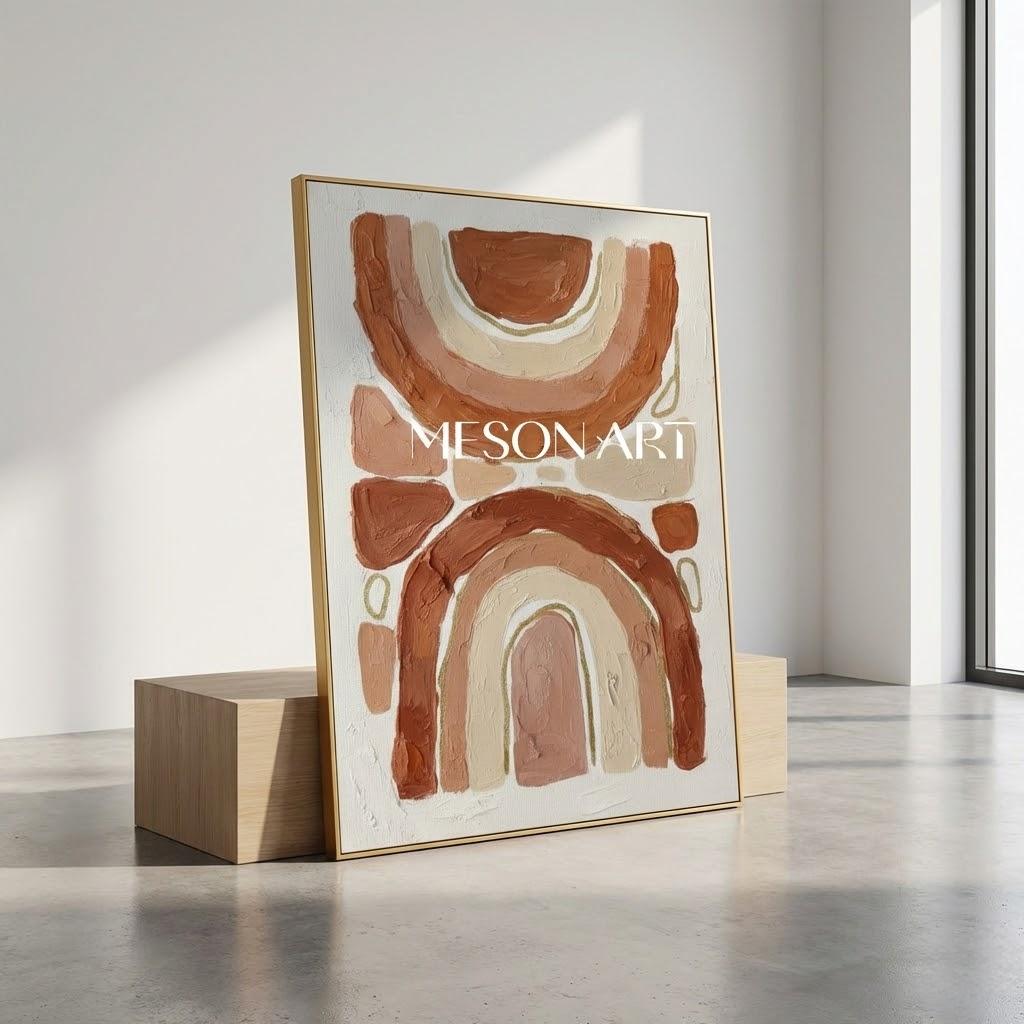 Boho Rainbow Wall Art Abstract Arch Wall Decor Geometric Canvas Painting